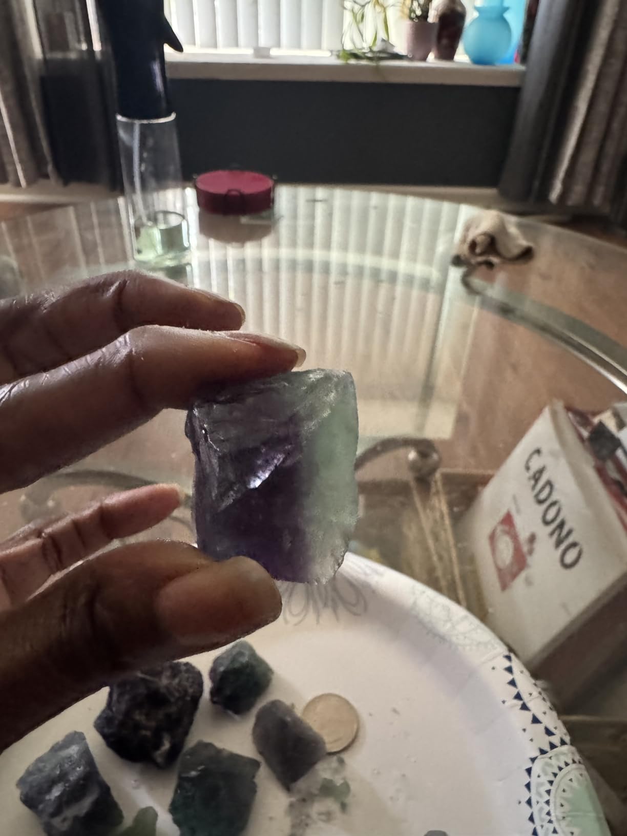 Simurg Raw Fluorite Stone 1lb 'A' Grade Rainbow Fluorite Rough Crystal Aroma Stone - Green Fluorite Rocks for Cabbing, Tumbling, Cutting, Lapidary, Polishing, Reiki Crystal Healing customer photo 1