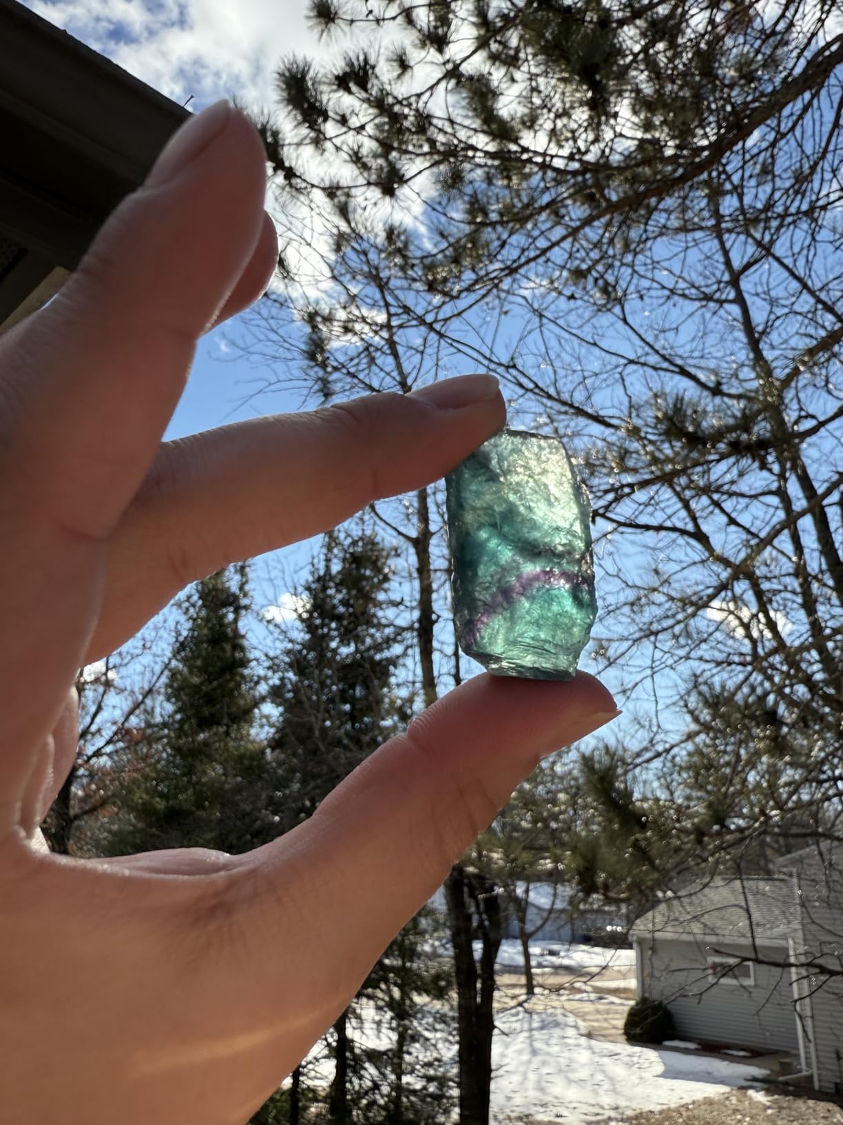 Simurg Raw Fluorite Stone 1lb 'A' Grade Rainbow Fluorite Rough Crystal Aroma Stone - Green Fluorite Rocks for Cabbing, Tumbling, Cutting, Lapidary, Polishing, Reiki Crystal Healing customer photo 2