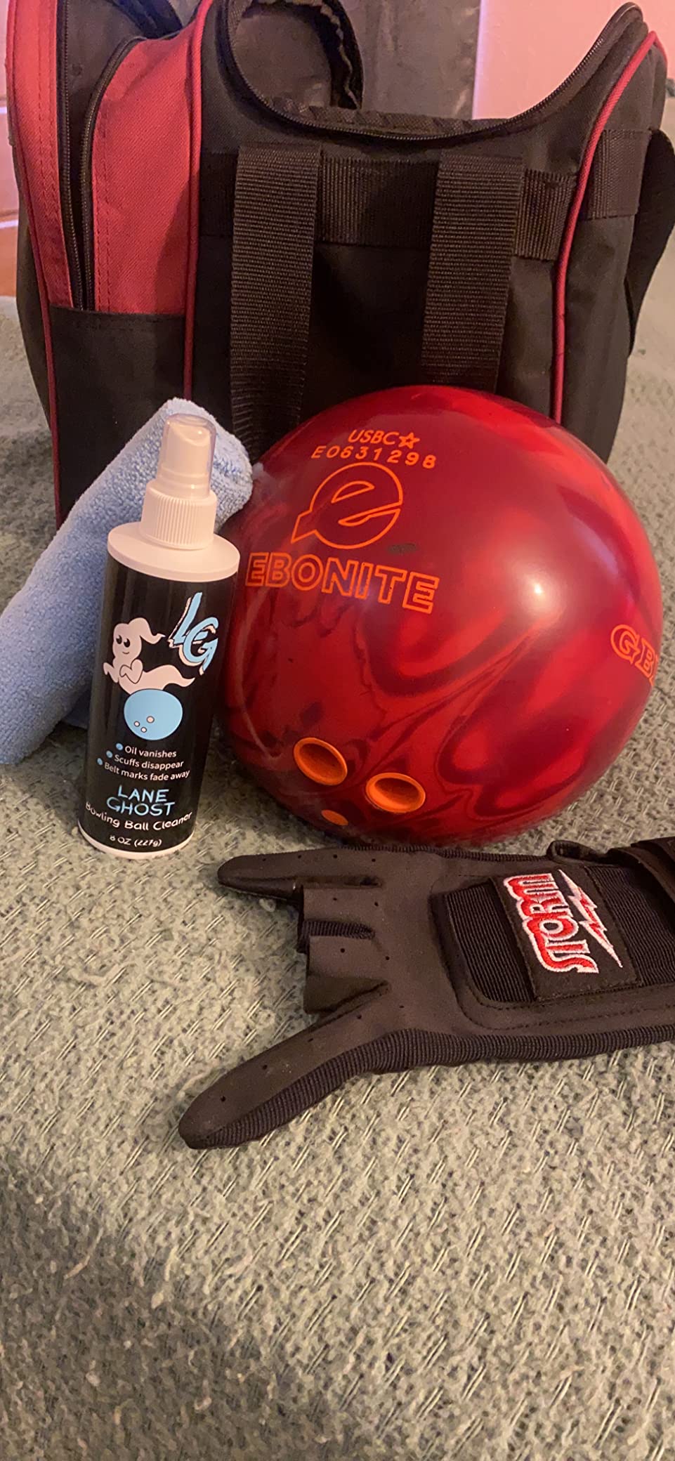 Lane Ghost Bowling Ball Cleaner Spray, USBC Approved, Removes Lane Oil and Stubborn Marks, Restores Surface Tack, Helps Extend Ball Lifespan customer photo 1