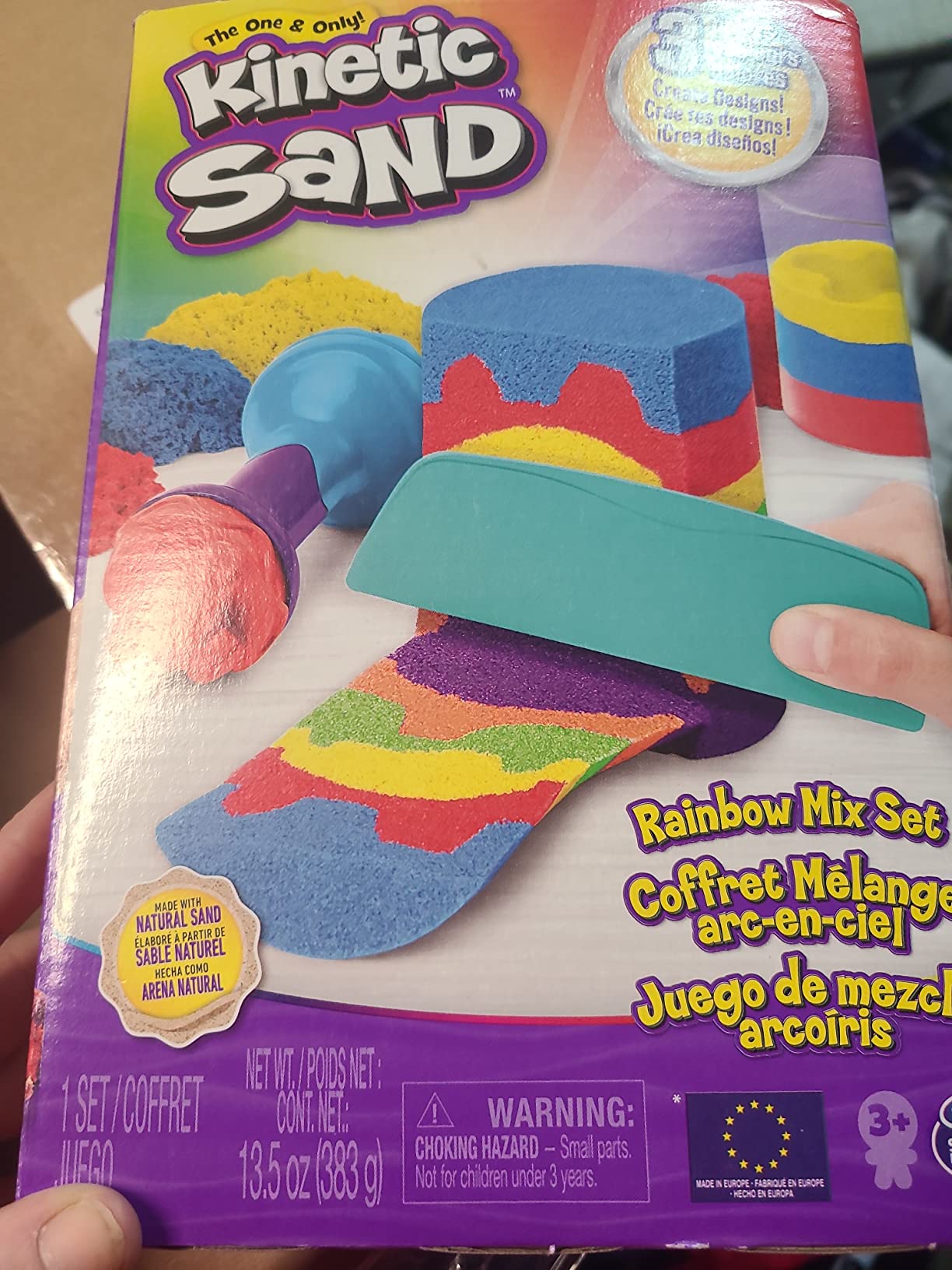 Kinetic Sand Rainbow Mix Set, Moldable Play Sand Sensory Toys, Ages 3+ customer photo 1