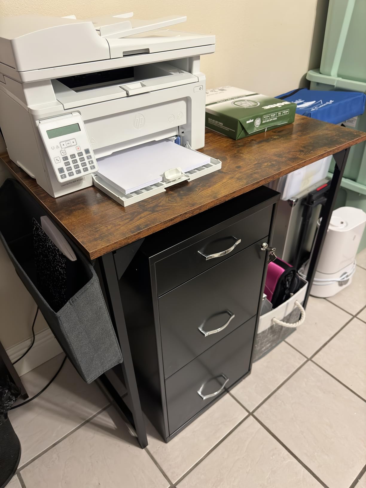 Lorell NuSparc Mobile 3 Drawer Locking Filing Cabinet | Pre-Assembled Steel Construction | Space-Saving Design is Perfect for Home and Small Office | Letter-Size | Assembled in North America customer photo 2