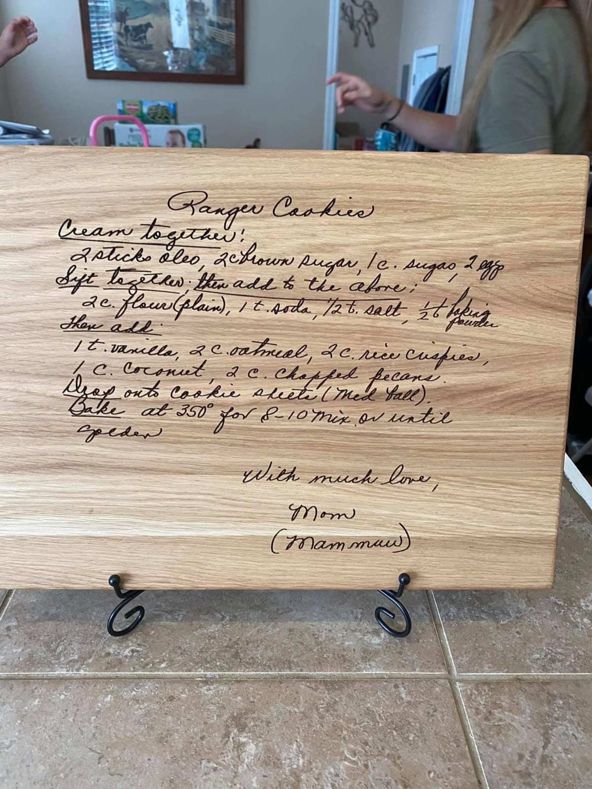 Recipe Cutting Boards - Personalized Wood Cutting Board – Custom Engraving with Handwritten Family Recipe – Keepsake Gift for Parents, Christmas, Anniversary, Wedding, Housewarming, Mother’s Day customer photo 2