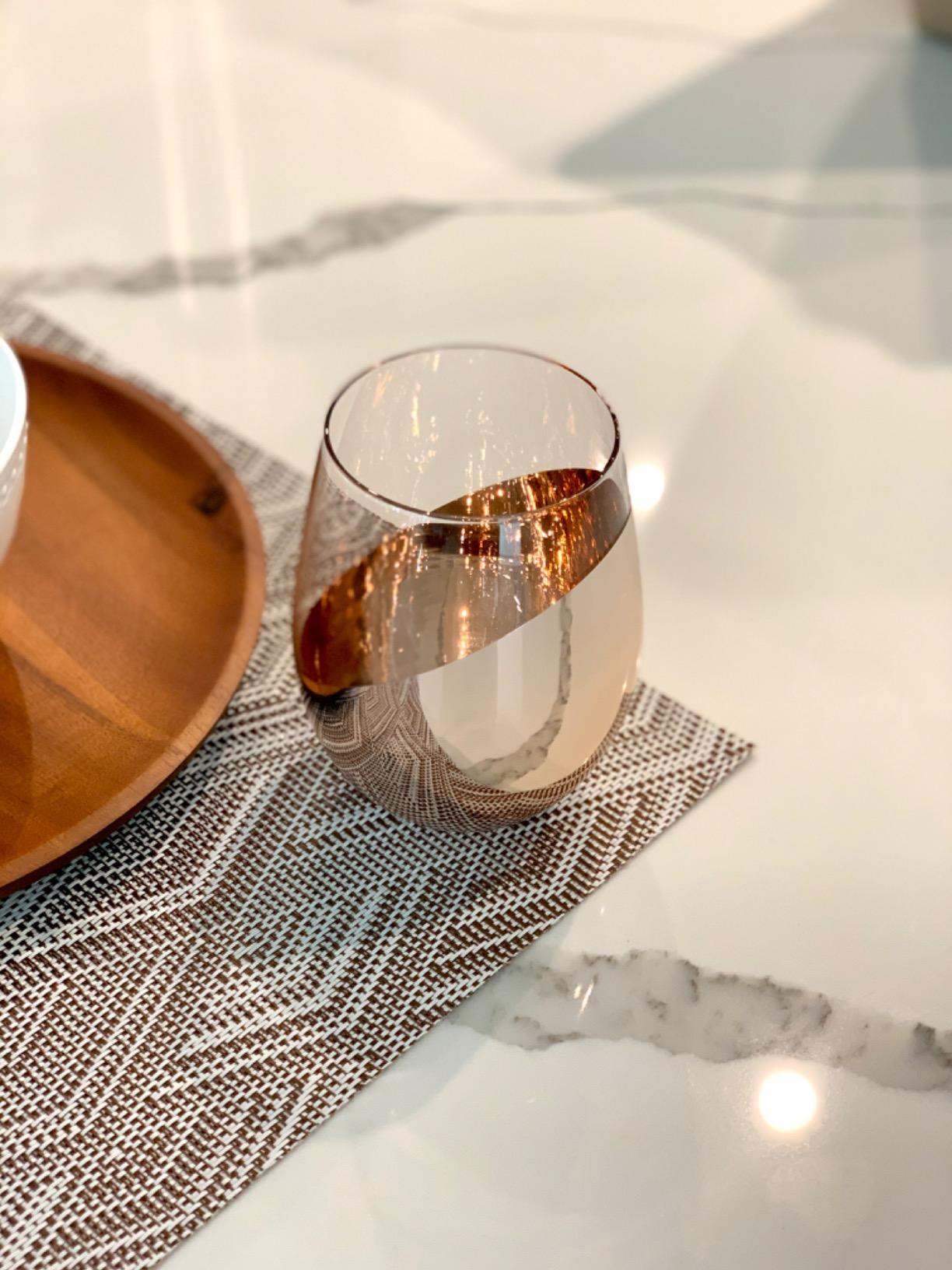 MyGift Black Wine Glasses Set of 4, Black and Gold Cups 18 oz with Metallic Angled Design, Wedding Party Home Bar Birthday Housewarming Gift customer photo 1