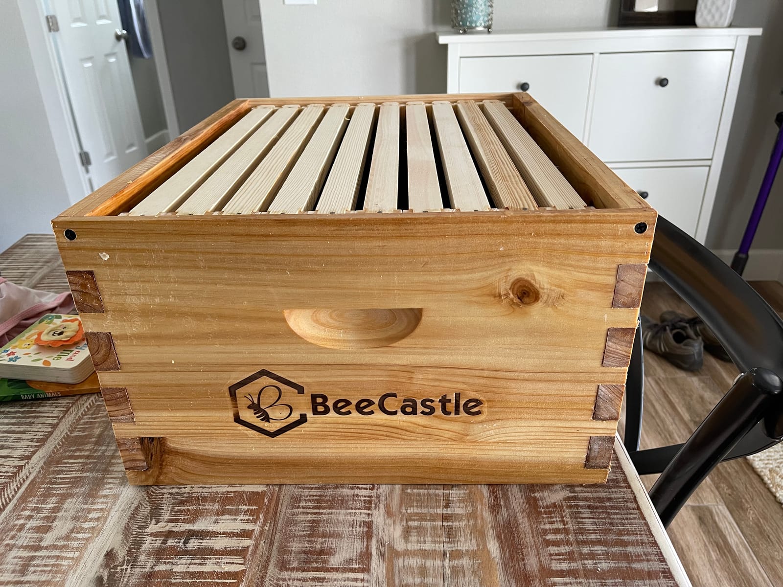 BeeCastle Heavy Wax Coated Unassembled Langstroth Deep/Brood Box with Frames and Beeswax Coated Foundation Sheet (10 Frame) customer photo 1