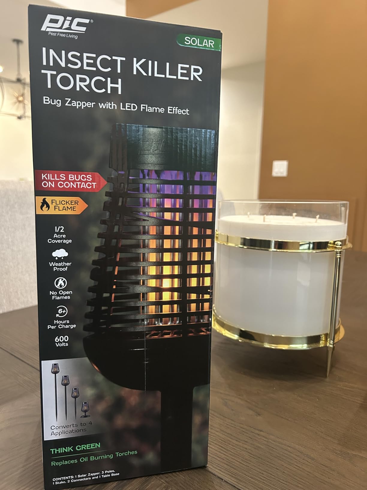 PIC Solar Insect Killer Torch (DFST), Bug Zapper and Accent Light, Solar Bug Zapper - Kills Bugs on Contact customer photo 1