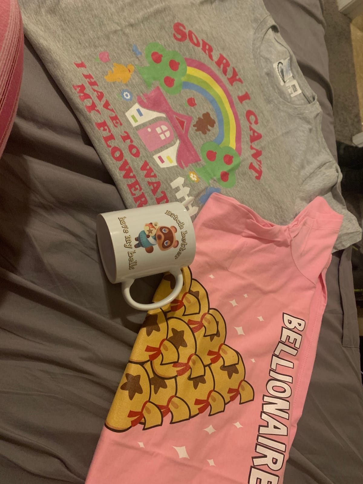 Animal Crossing Sorry I Can't I Have to Water My Flowers Funny Gaming T-Shirts and Tees for Men and Women customer photo 2