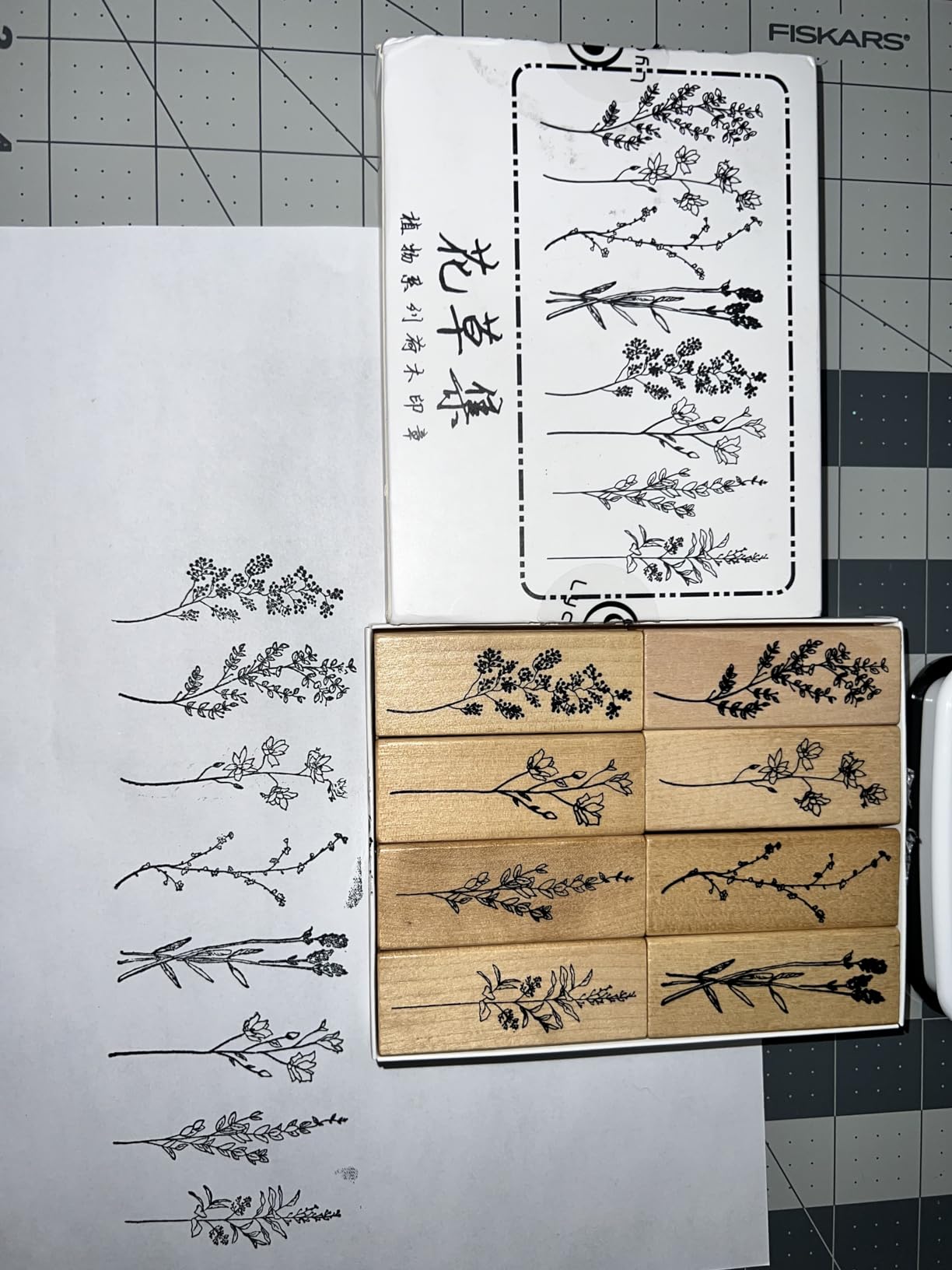 Dizdkizd 8 Pieces Wood Mounted Rubber Stamps | Plant and Flower Decorative Wooden Rubber Stamp Set for DIY Craft, Diary, Crafting, Scrapbooking and Card Making customer photo 2