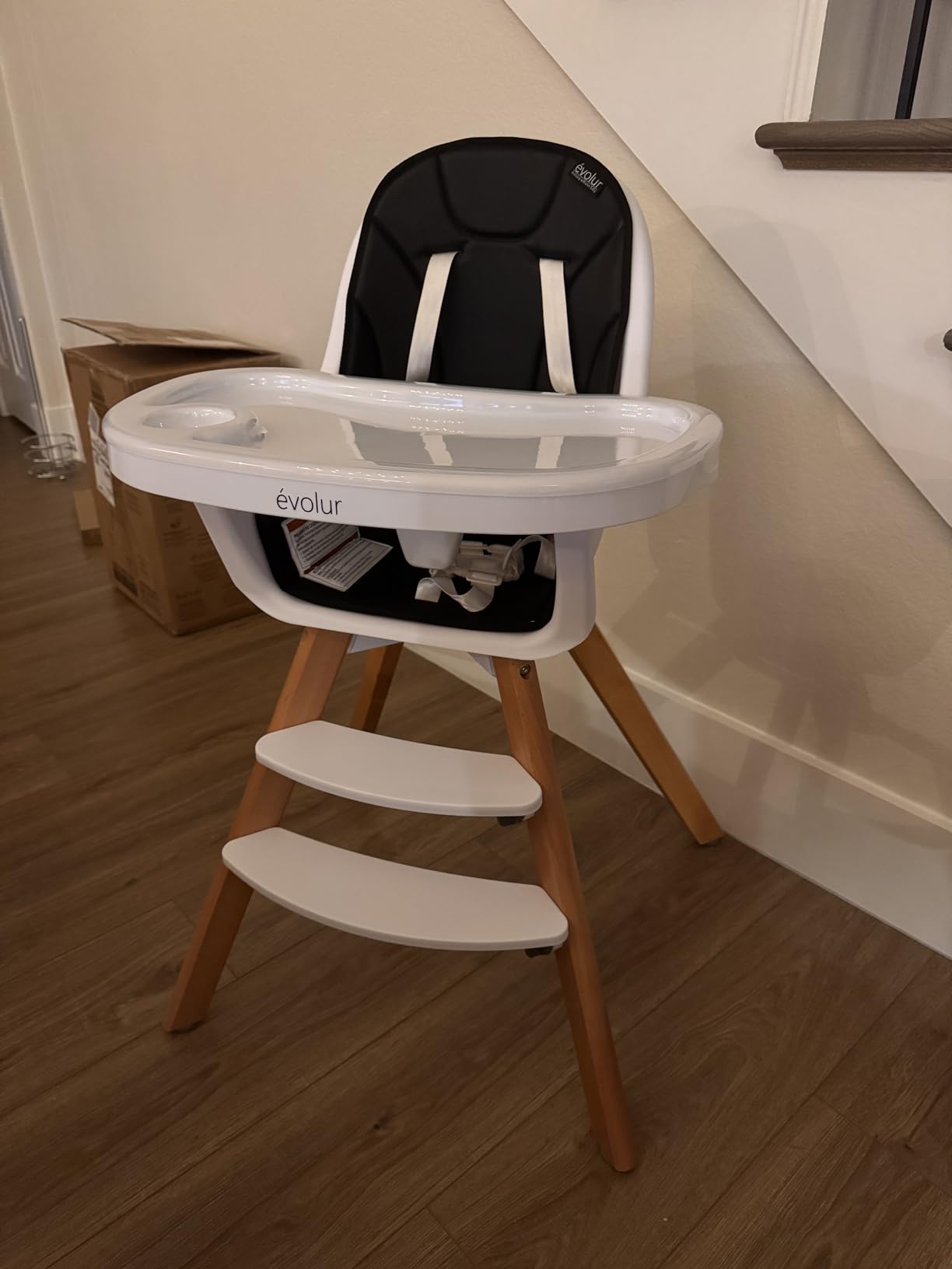 Evolur Zoodle 2-in-1 High Chair for Baby & Toddler – Convertible High Chair to Toddler Chair, Padded Seat, 5-Point Safety Harness, Dual Dishwasher-Safe Trays, Solid Beechwood Legs – Pink customer photo 1