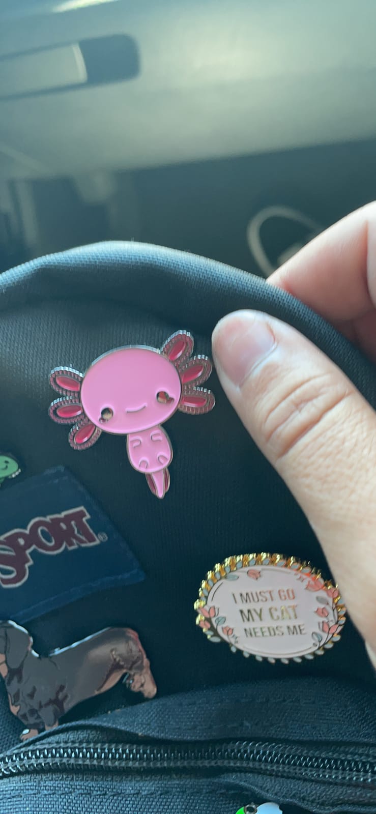 Axolotl Enamel Pin with Safety Backing customer photo 2