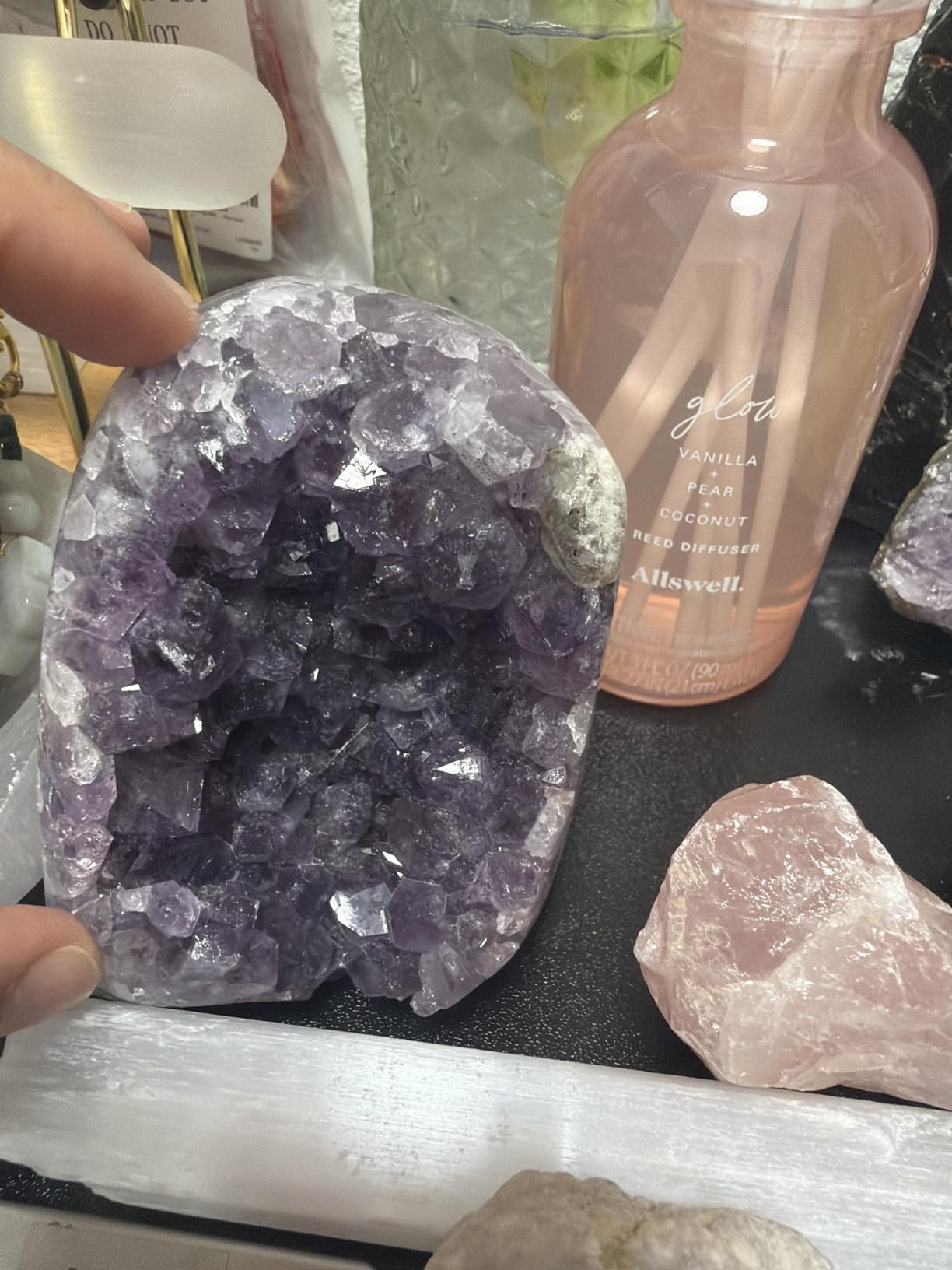 Natural Amethyst Cluster, Raw Amethyst Geode Crystal Stone, 0.75-1 lb customer photo 1