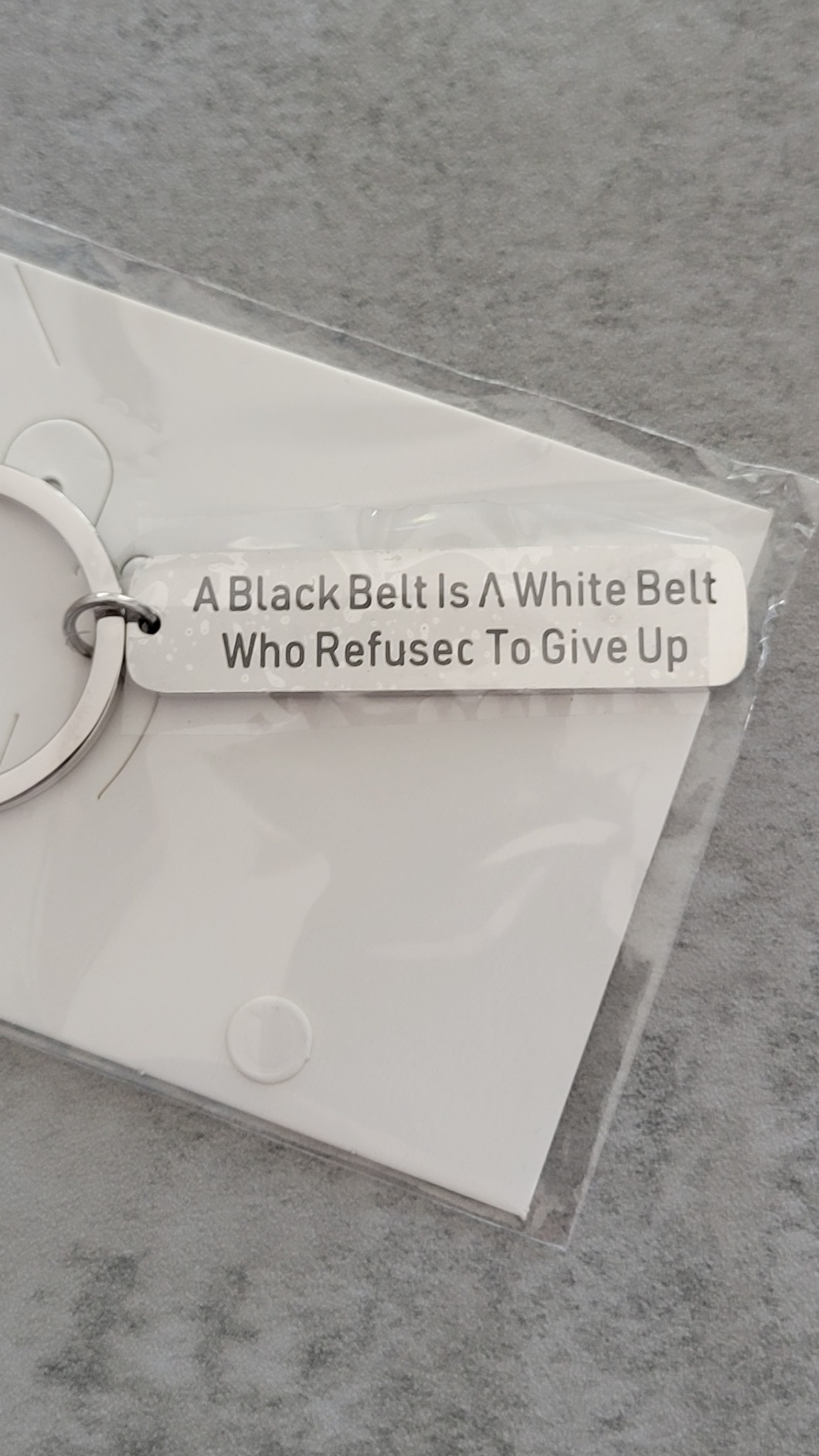 LQRI Martial Arts Keychain - Tae Kwon Do, Karate, Jiu Jitsu Gift - A Black Belt Is A White Belt Who Refused To Give Up customer photo 1