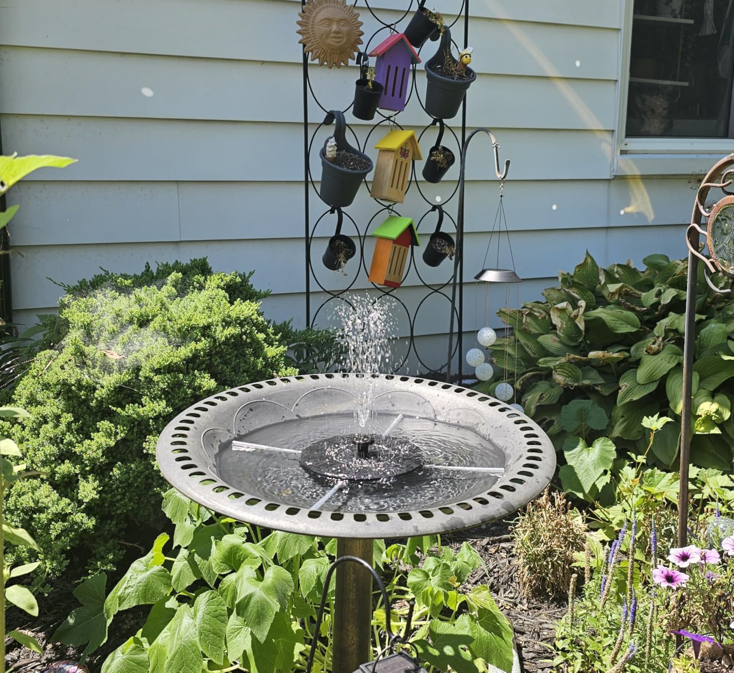 Solar Fountain Water Pump for Bird Bath, New Upgraded Mini Solar Powered Fountain Pump 1.5W Free Standing Solar Panel Kit Water Fountain for Garden, Pond, Pool, and Outdoor customer photo 2