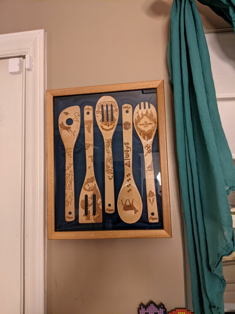 Beauty and the Beast Burned Wooden Spoons Cooking &Serving Utensils Set Bamboo Spoon Slotted Kitchen Utensil Fun Gift Idea Warming Present (Set of 5) customer photo 1