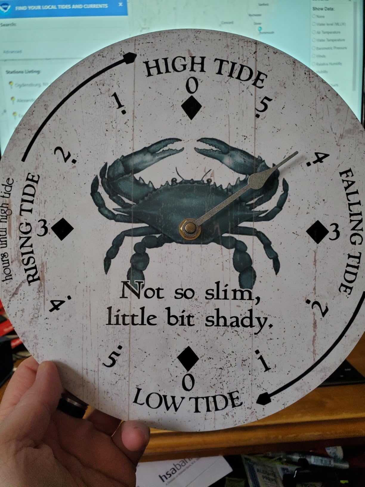 Personalized Blue Crab Tide Clock customer photo 1