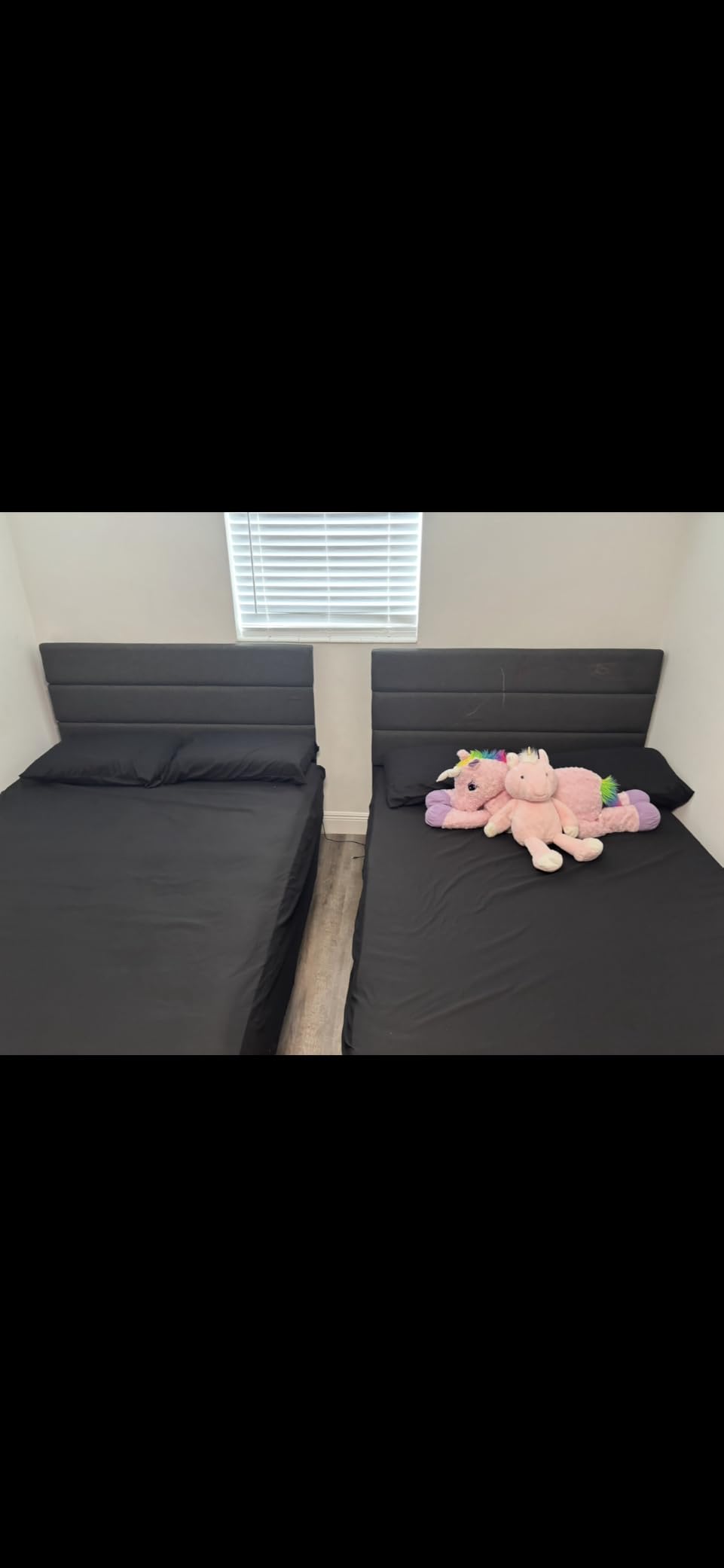 Allewie Queen Size Platform Bed Frame with Fabric Upholstered Headboard customer photo 2