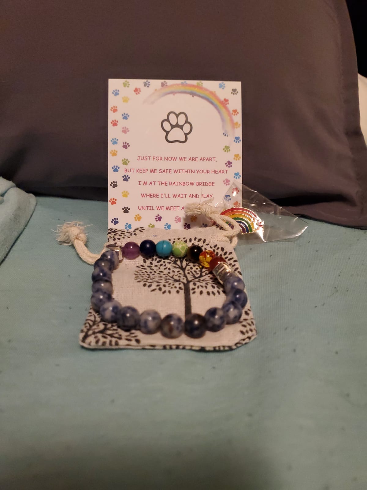 Rainbow Bridge Bracelet, Pet Memorial Gifts for Dogs, Pet Loss Gifts customer photo 1