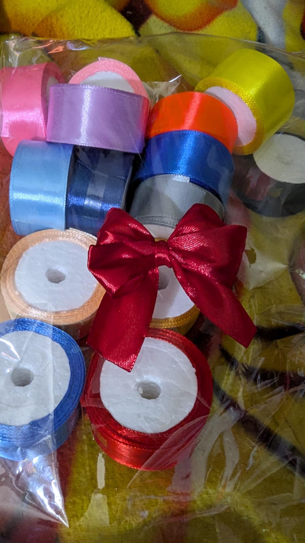 LIUYAXI 3/8 Inch Satin Ribbon Set – 20 Rolls Rainbow Ribbon, 5 Yards Each (Total 100 Yards), Decorative Ribbon for Gift Wrapping, Crafts Hair Bows, Flower Bouquet, Wedding Party Decorat customer photo 1
