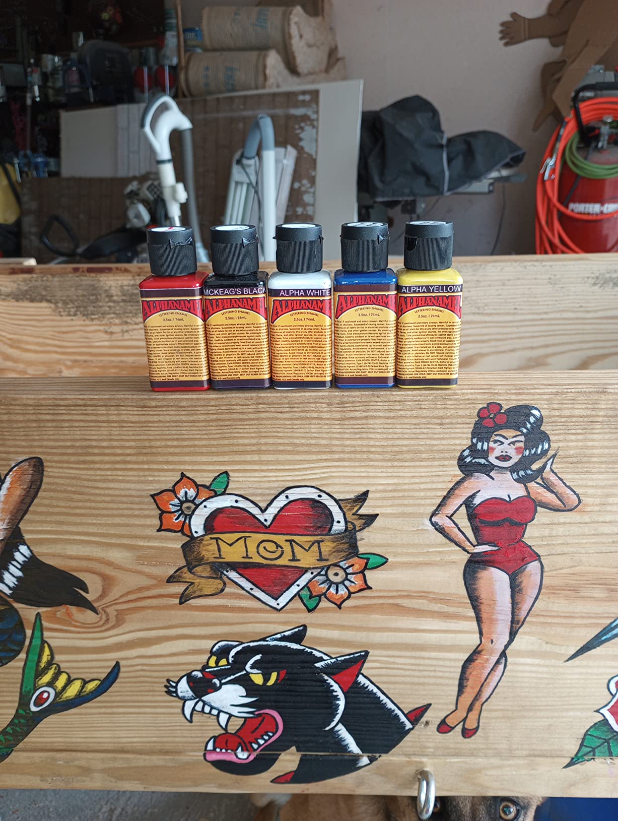 Alphasample Set - Vibrant High-Pigment Enamel Paint for Pinstriping, Sign Painting, Fine Art, with Smooth Gloss Finish (5 oz) customer photo 1