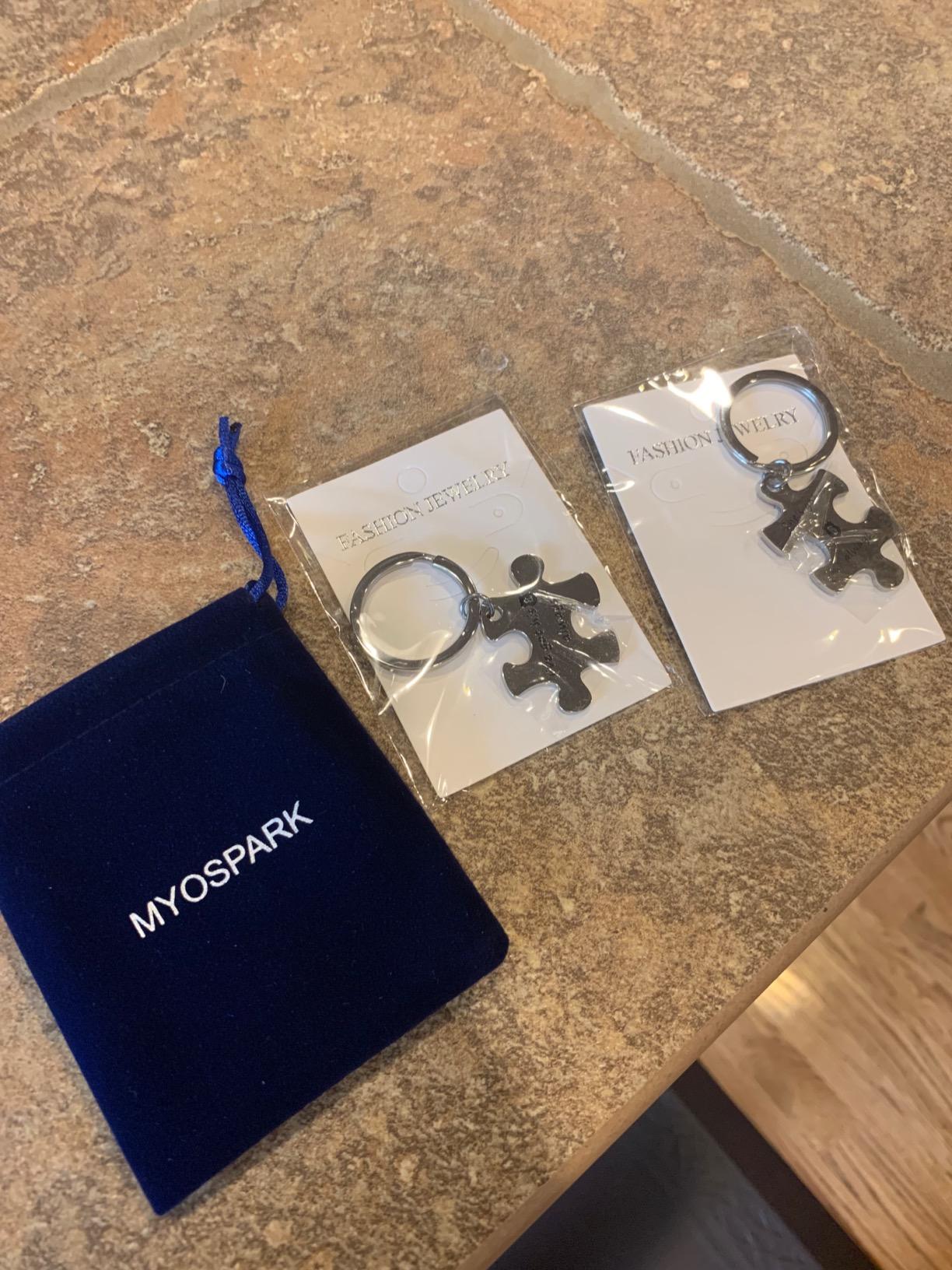 MYOSPARK Police Couple Puzzle Keychain Gift I've Got His 6 Police Officer Keychain Deployment Jewelry Gift customer photo 2