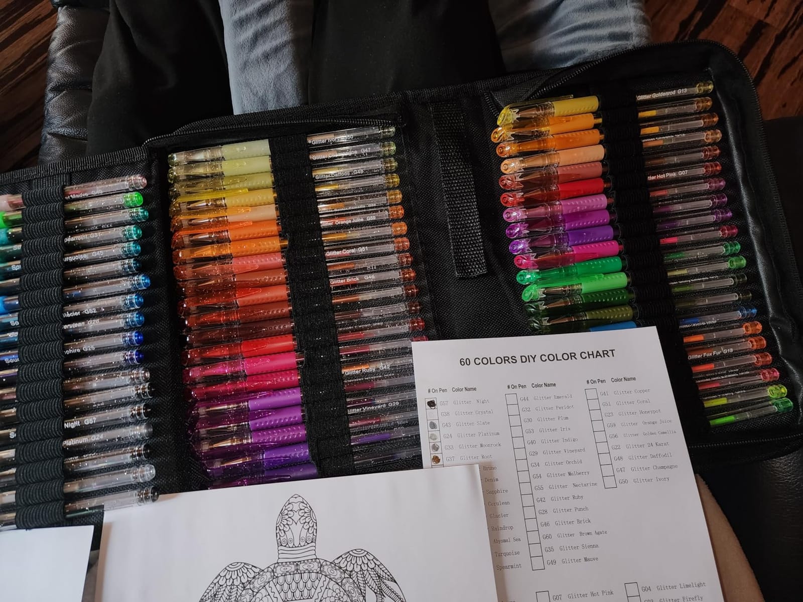 Soucolor 120 Pack Gel Pen 60 Glitter & 60 Refillss for Adult Coloring Books customer photo 2