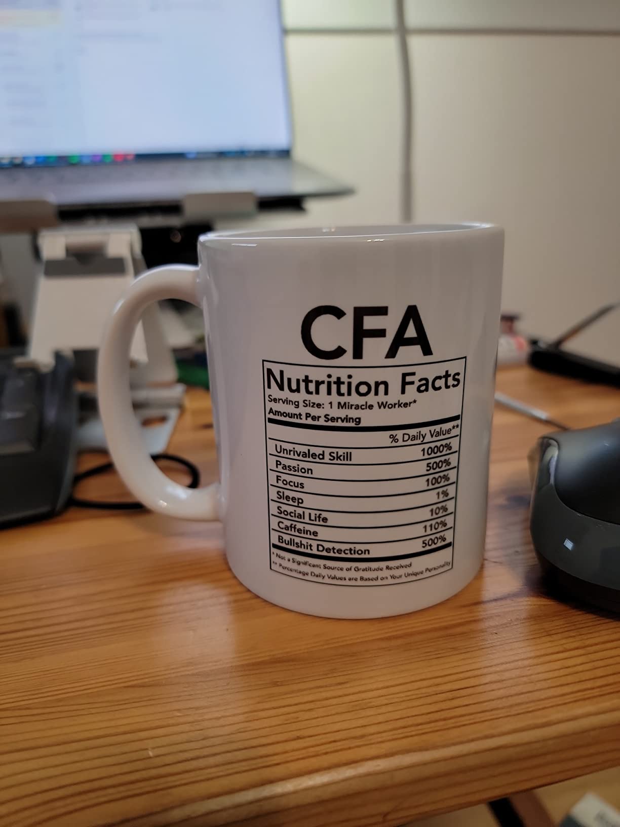 Andaz Press Funny 11oz. Ceramic Coffee Tea Mug Thank You Gift, Clinical Research Coordinator Nutritional Facts, 1-Pack, Novelty Gag Birthday Christmas Gift Ideas Coworker customer photo 1
