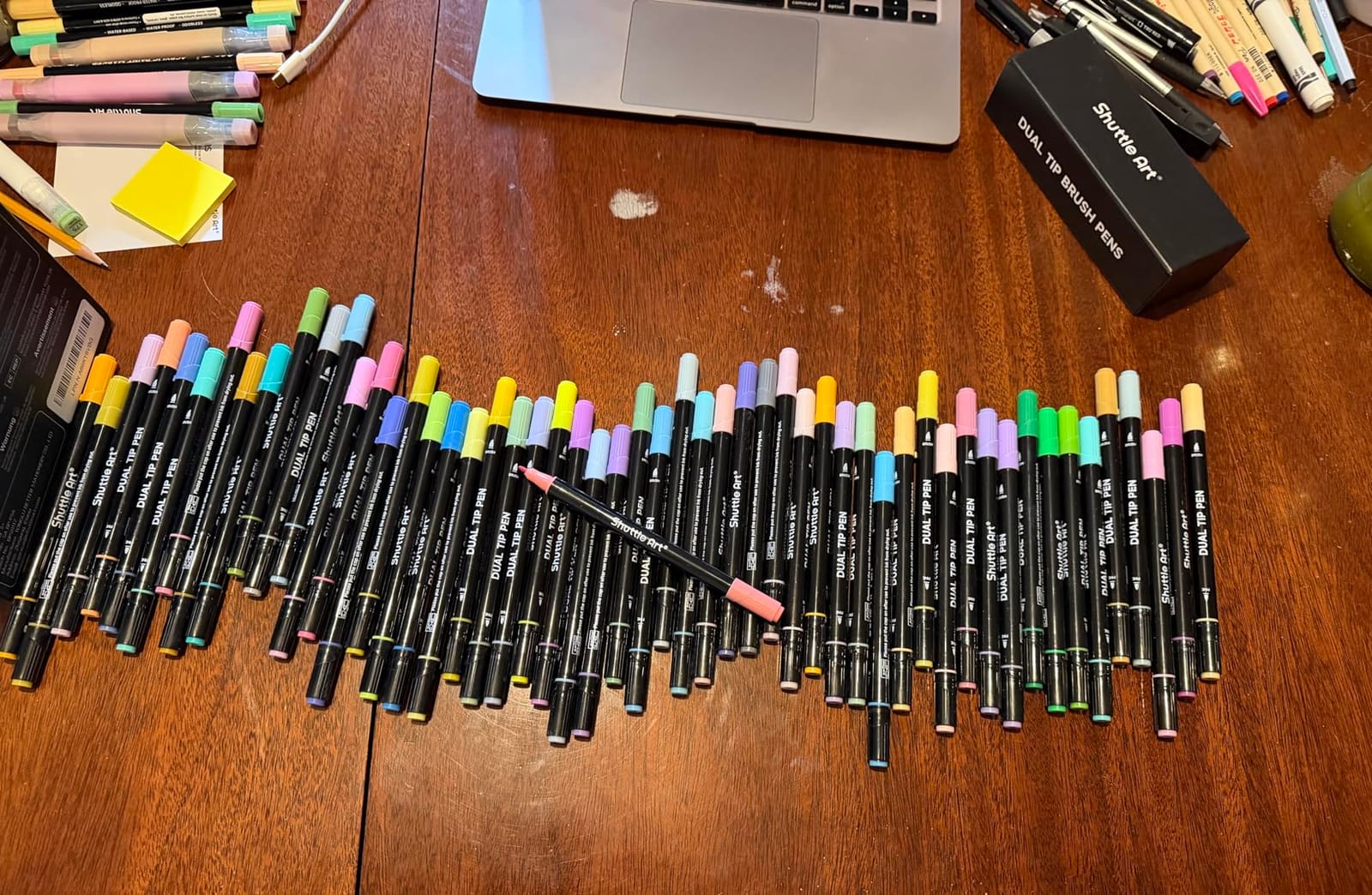 Shuttle Art Dual Tip Brush Marker Pens 30 Colors Water-based Ink | Double-ended with Fine Tip & Brush Tip, Great for Hand Lettering, Drawing, Bullet Journal and DIY Crafts customer photo 1