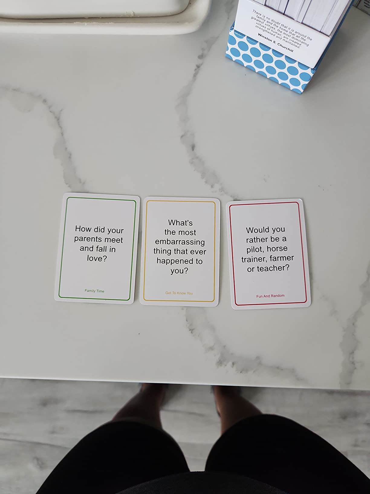 200 Family Conversation Cards for Kids, Teens & Adults - Question Card Game customer photo 1