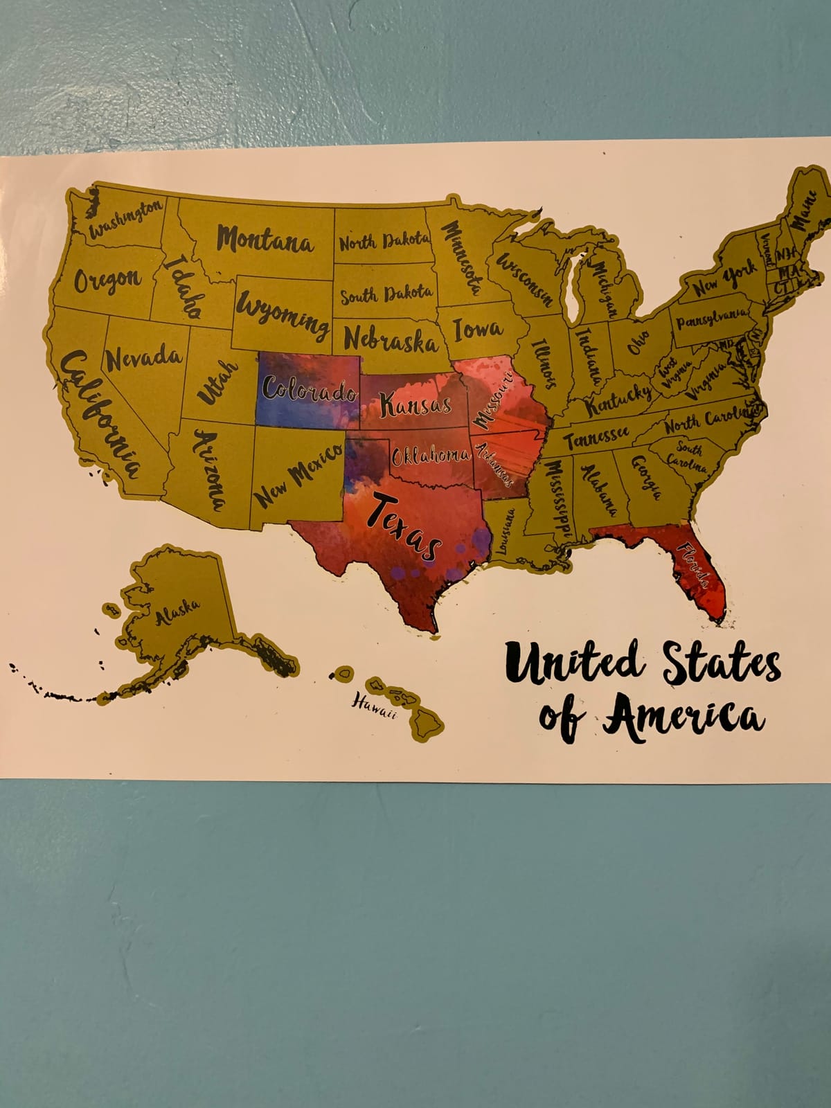 JARLINK Scratch Off USA Map Poster, 12x17 Inches Quality Travel Wall Decor customer photo 2