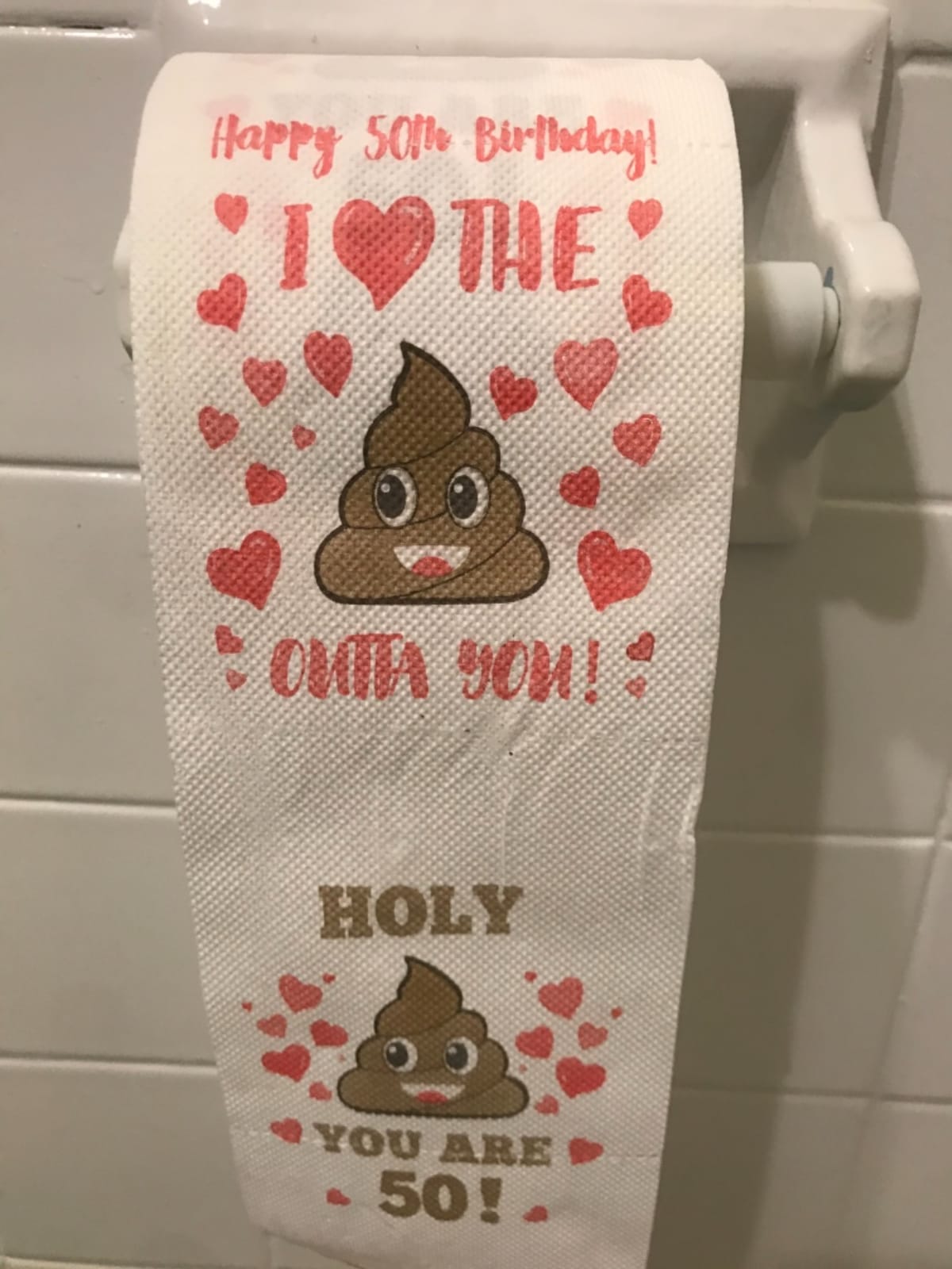 50th Birthday Gifts for Women, Men, Her, Him - Happy Prank Toilet Paper - 50th Birthday Decorations, Party Supplies Favors - 50 Years Old Funny Gag Gift Ideas, Novelty Bday Present for Friends, Family customer photo 1