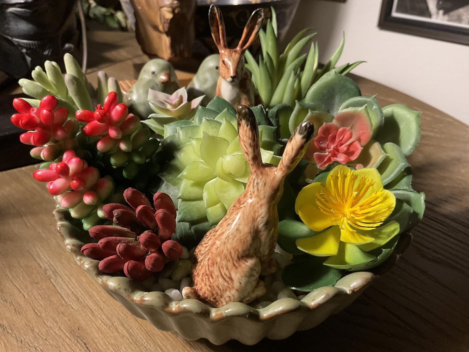 Handmade Ceramic Brown Wild Rabbit Figurine, Shelf Decor | Hand-painted ceramic, 2.5 in tall, for bookshelf, nursery shelf or windowsill, gift for bunny lovers and rabbit owners customer photo 1