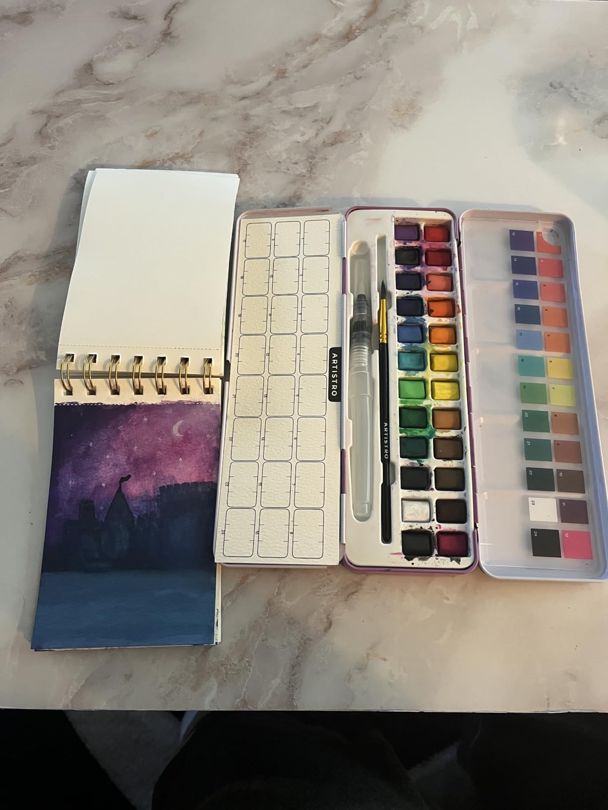 ARTISTRO Vivid Watercolor Paint Set with Palette & Brush Pens | Portable Paint Art Kit, Travel Water Color Set, For Adults, Professionals, & Kids, Art & Painting Supplies, Gift Idea customer photo 1