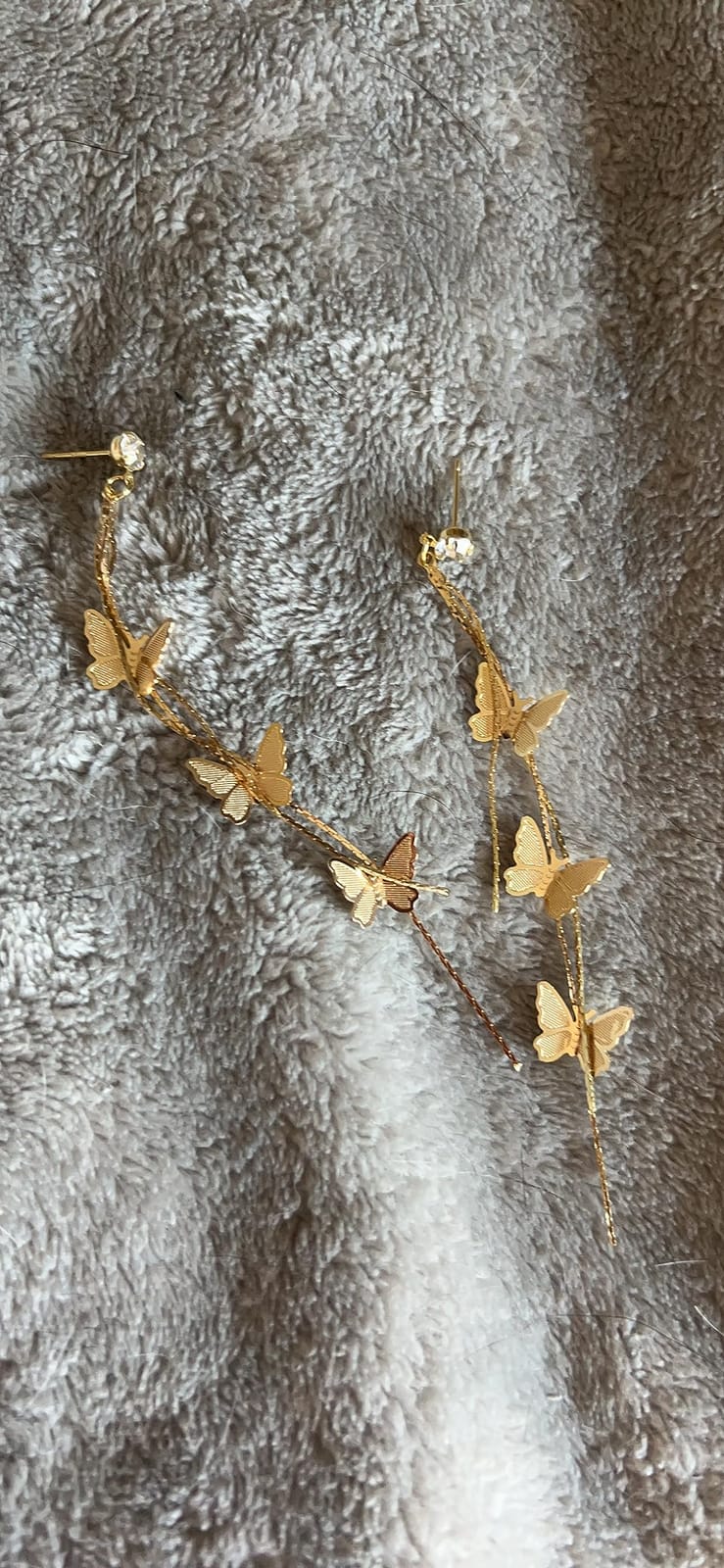 18K Gold Plated Dainty Vivid Butterfly Tassel Earrings Silver Post CZ 3D butterfly Drop Dangle Earrings Fairy Earrings for Women Girls customer photo 1