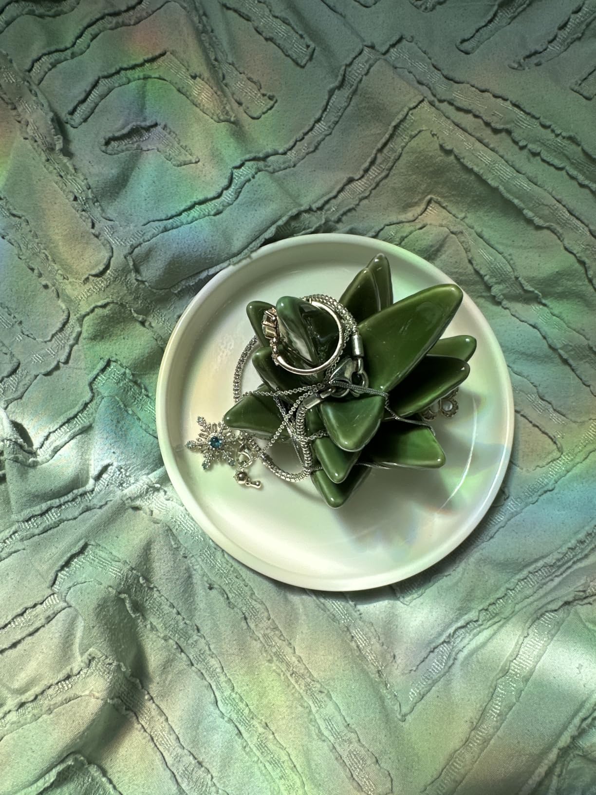 PUDDING CABIN Succulent Ring Holder Dish Cactus Gift for Women Birthday Gift for Mom Friend Bridesmaid Wedding Christmas Valentines Housewarming Gift, Decorative Cacti Decor for Home Gifts customer photo 1