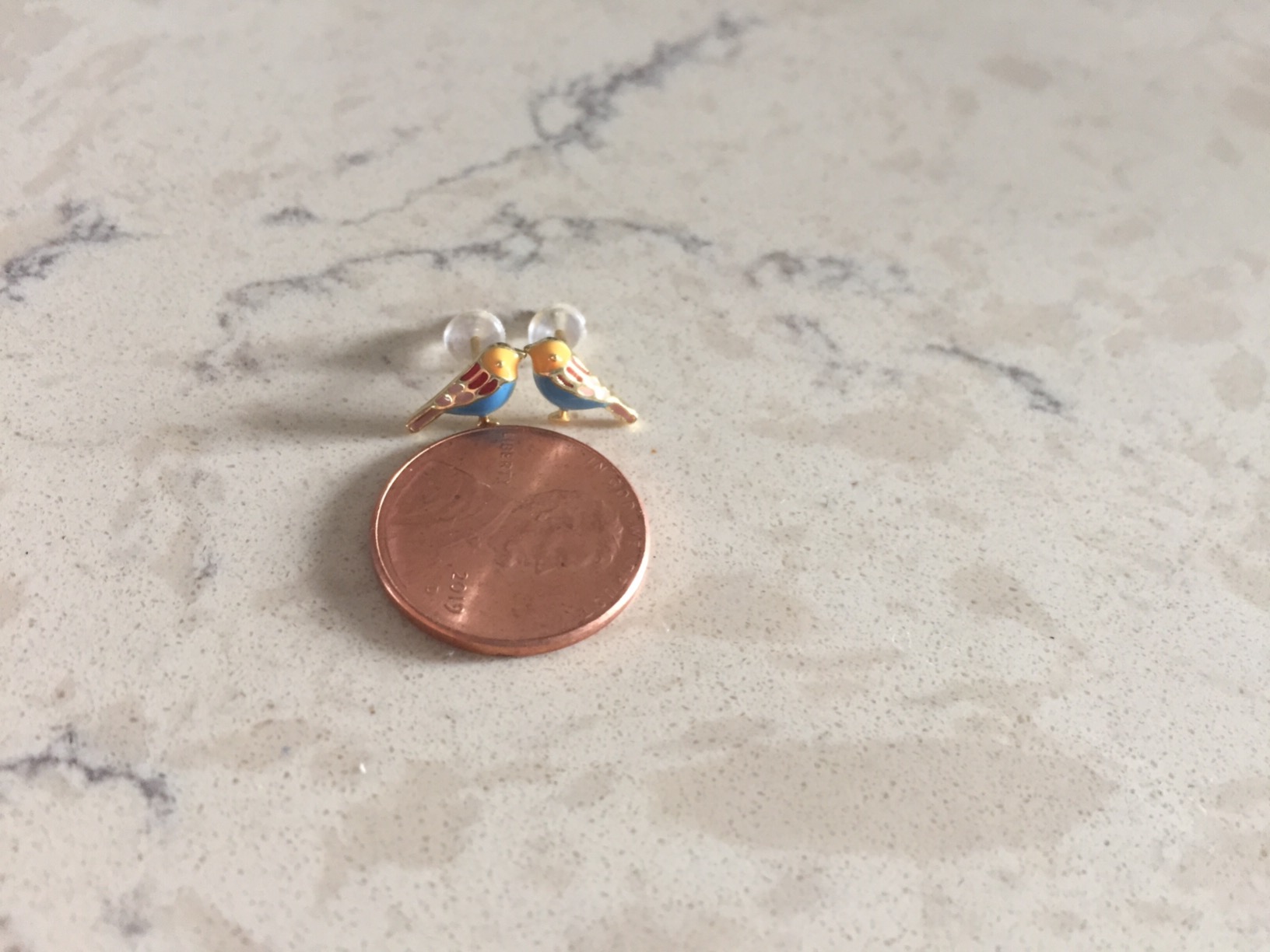 Cute Bird Stud Earrings for Women Girls 925 Sterling Silver 14k Gold Plated Tiny Small Animal Pet Enameled Blue Yellow Pink Feather Birds Tragus Post Nickel Free Piercing Ear Daity Jewelry customer photo 1