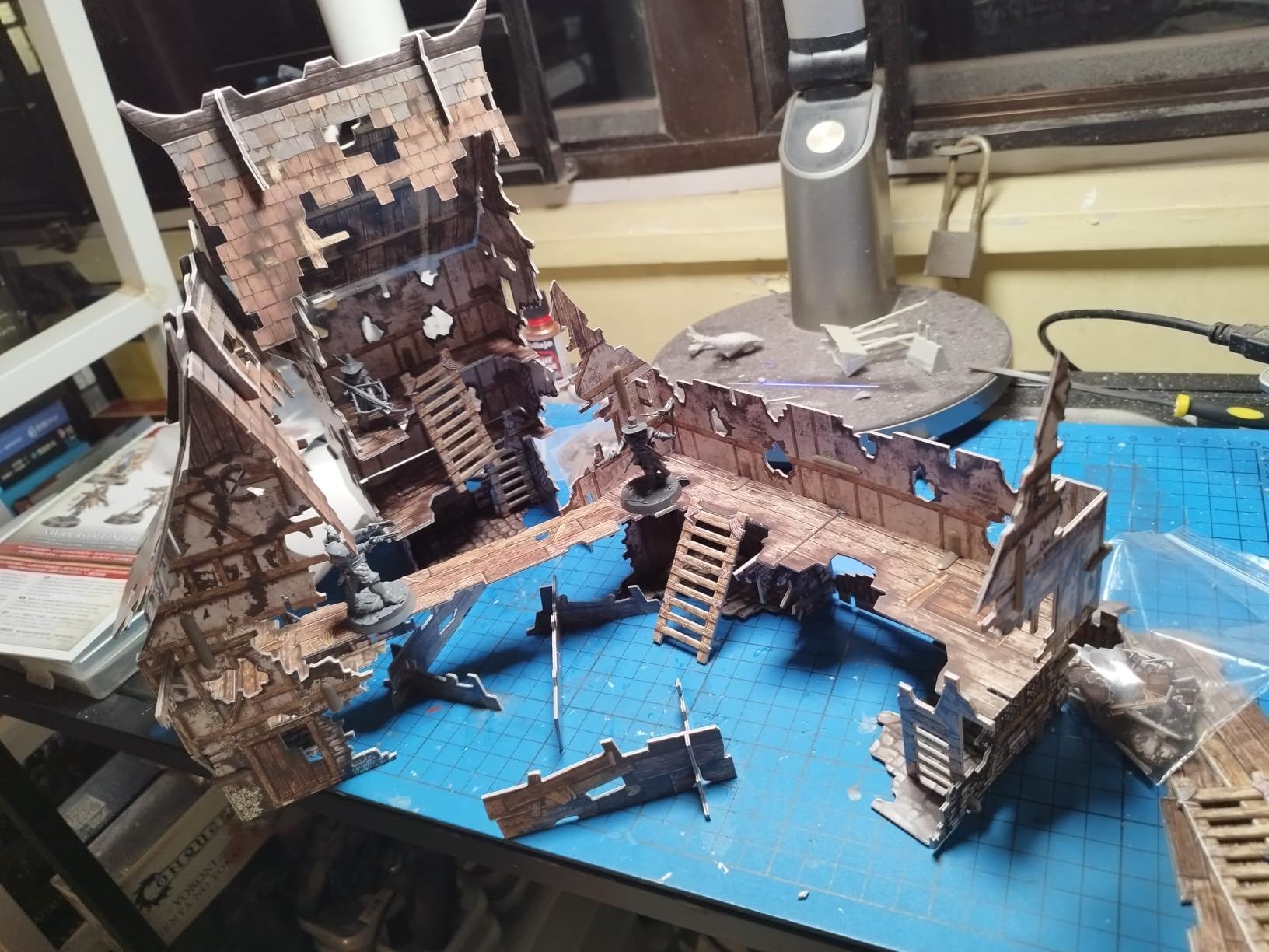 Fantasy Battle Systems Figure Wargames Terrain Village Ruins - Multi Level Tabletop War Game - 28mm Miniature Wargaming Roleplaying - 163 Piece Warhammer Battles Painted Model Scenery - BSTFWE013 customer photo 1