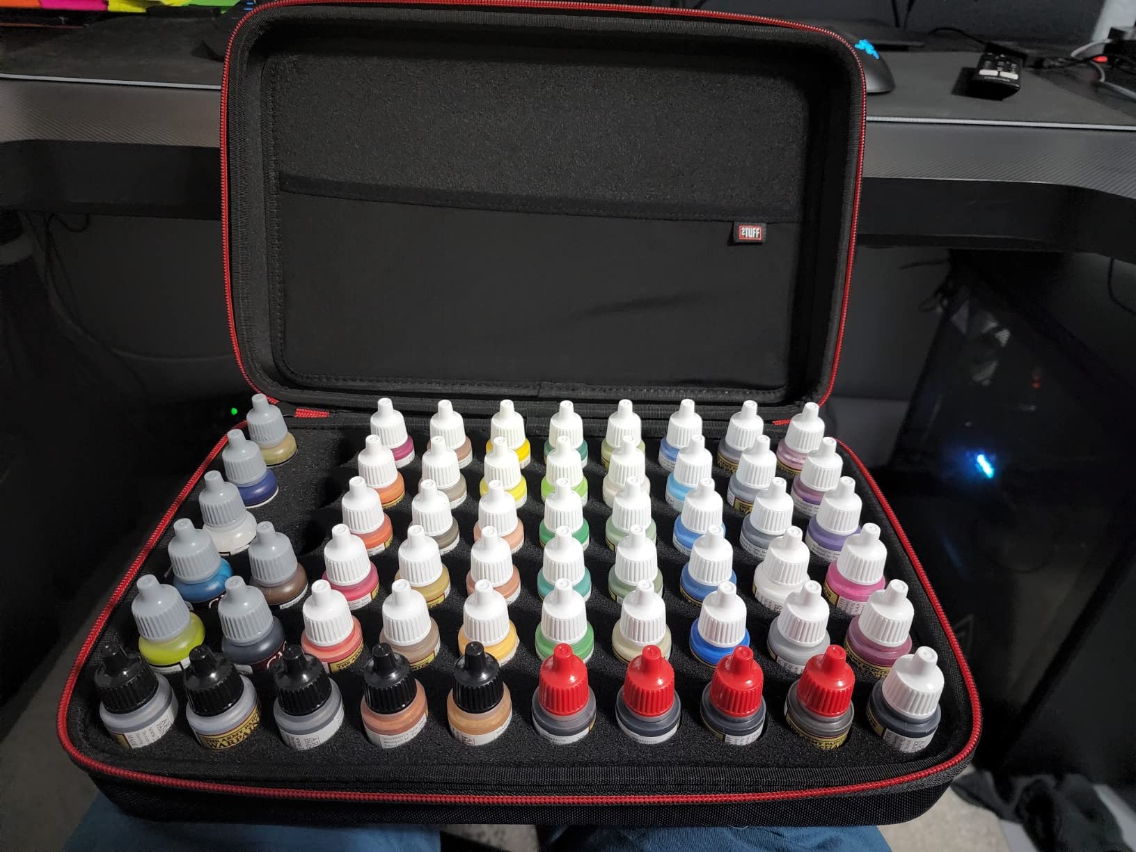 2TUFF Alcohol Ink Storage Case and Paint Carry Case - Fits up to 60 Bottles - Multi-Use Ink and Paint Organizer with Foam Insert and Inner Storage Pocket customer photo 2