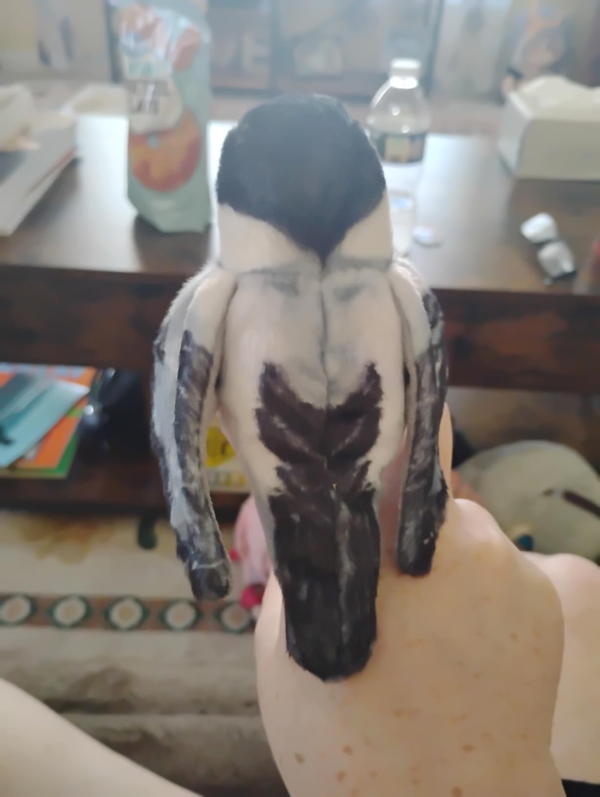 Folkmanis Mini Chickadee Finger Puppet, White; Black;gray customer photo 2