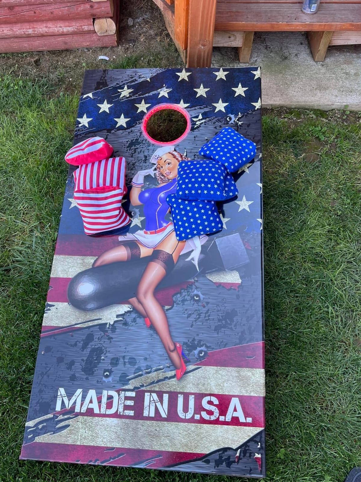 GoSports Dual Sided Cornhole Bean Bags - Slide and Stop Regulation Tournament Bean Bags, Set of 8 customer photo 1