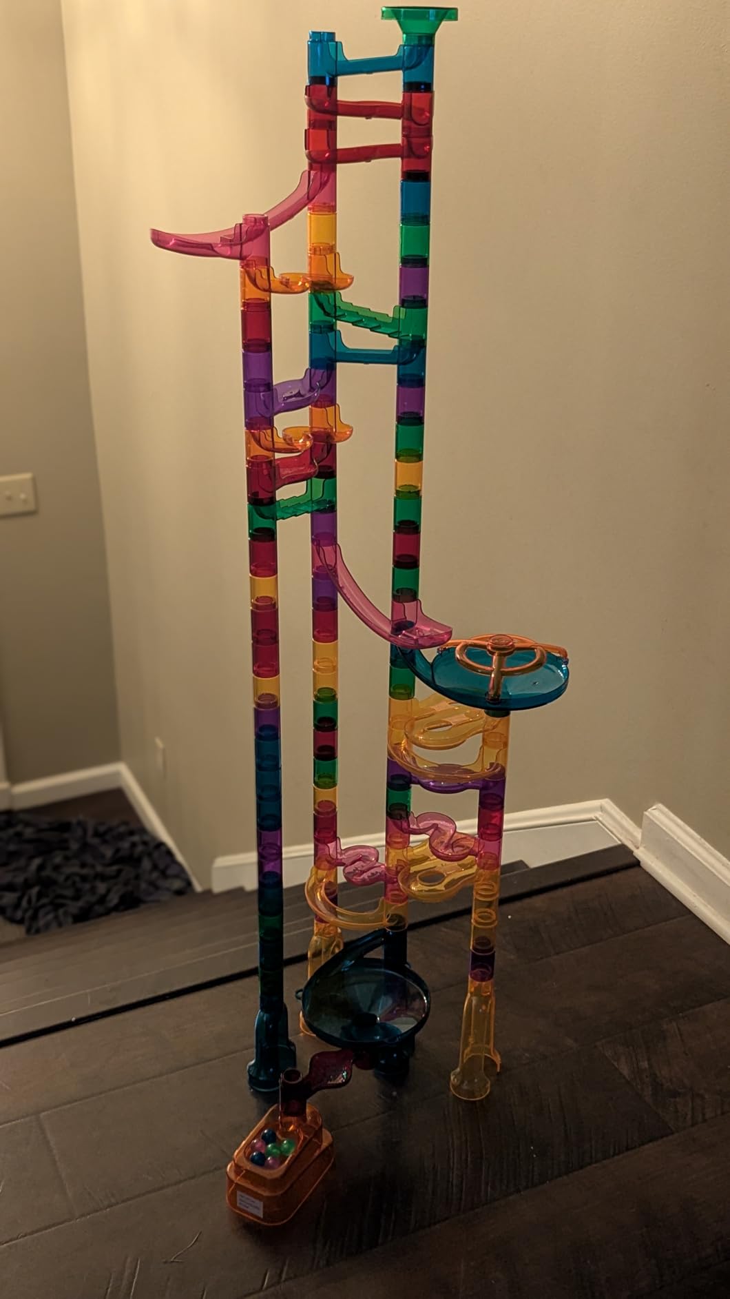 JOYIN 207Pcs Glowing Marble Run, Construction Building Blocks Toys with 5 Glow in The Dark, STEM Toy for Boys and Girls, Educational Toy, Birthday Gifts, Easter Basket Stuffers customer photo 2
