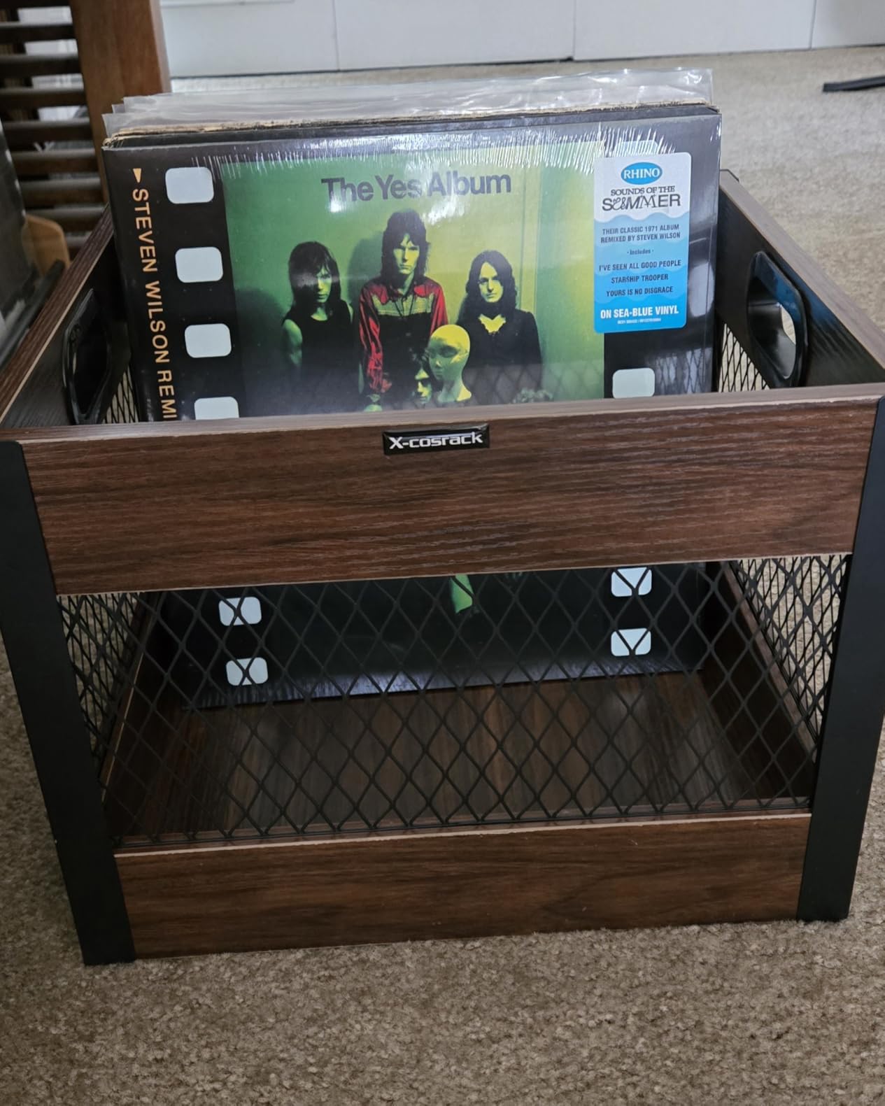 X-cosrack Vinyl Record Storage Crate, Wooden LP Record Organizer, Holds 60–80 Records, Classic Cube Storage for Albums customer photo 1
