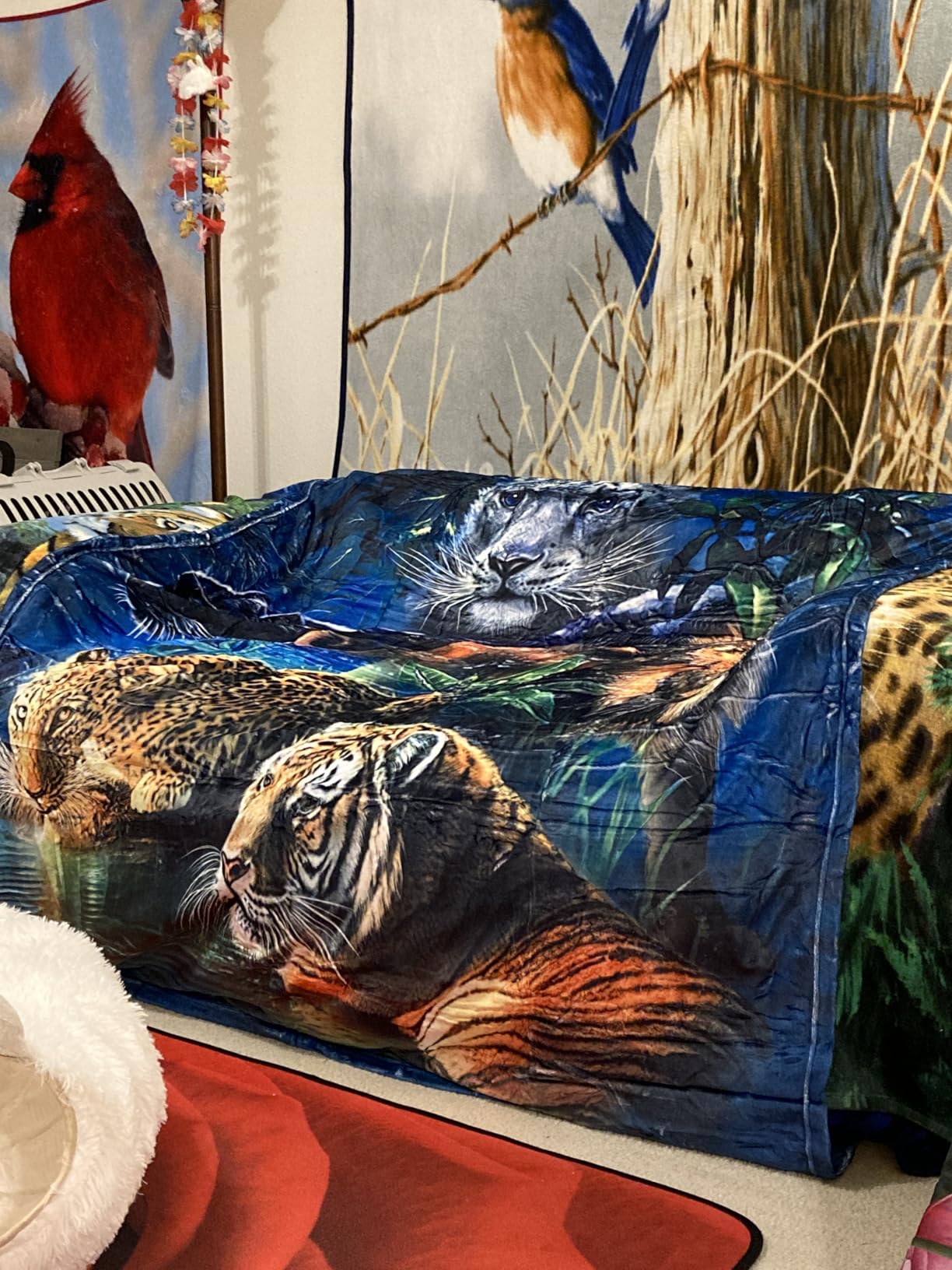 HommomH Wild Animals Blanket 60” x 80”, Tiger Leopard Lion Panther Print, Soft Cozy Fleece Throw Blankets for Couch Sofa Bed customer photo 1