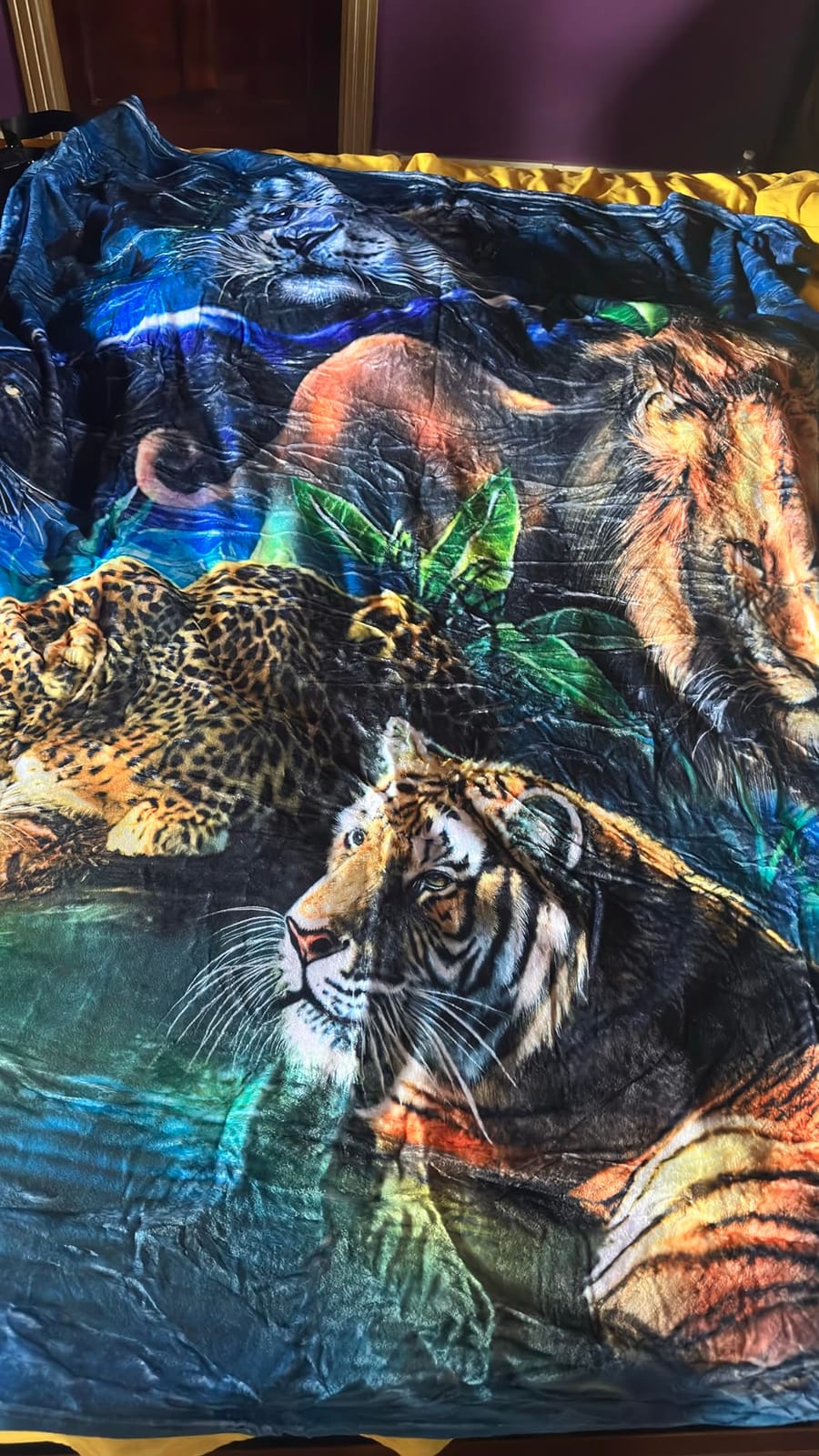 HommomH Wild Animals Blanket 60” x 80”, Tiger Leopard Lion Panther Print, Soft Cozy Fleece Throw Blankets for Couch Sofa Bed customer photo 2