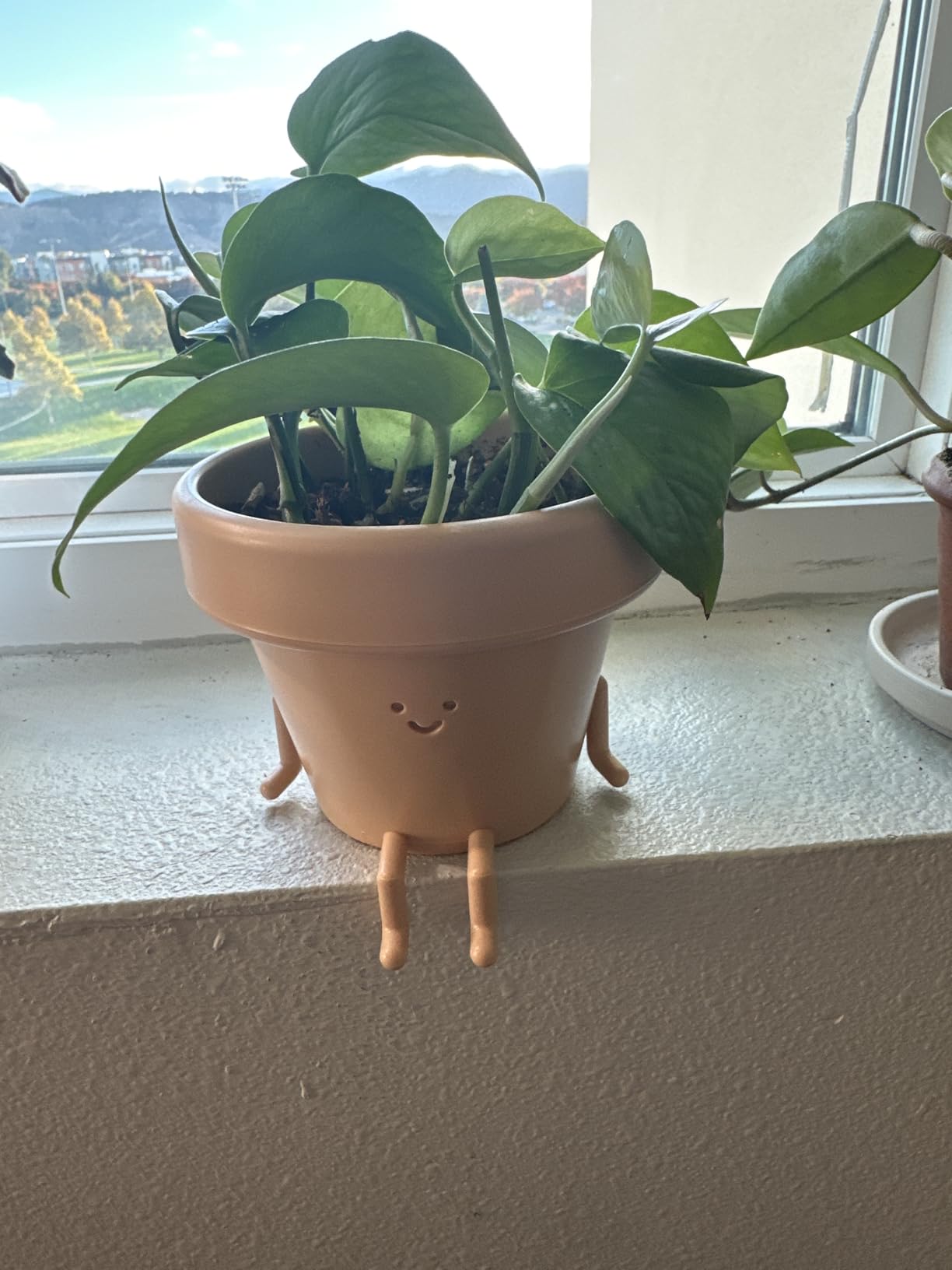 Original Earthlings Sitting Small Plant Pot, Cute Pots for Plants - 4 Inch customer photo 1