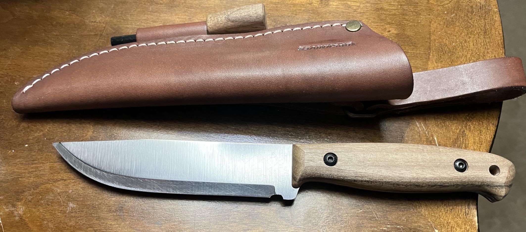 BPSKNIVES Adventurer - Bushcraft Knife - Fixed-Blade Carbon Steel Knife with Leather Sheath and Firestarter - Outdoor Full Tang Knives - Camping Knives - Survival Tactical Camp Knives customer photo 2