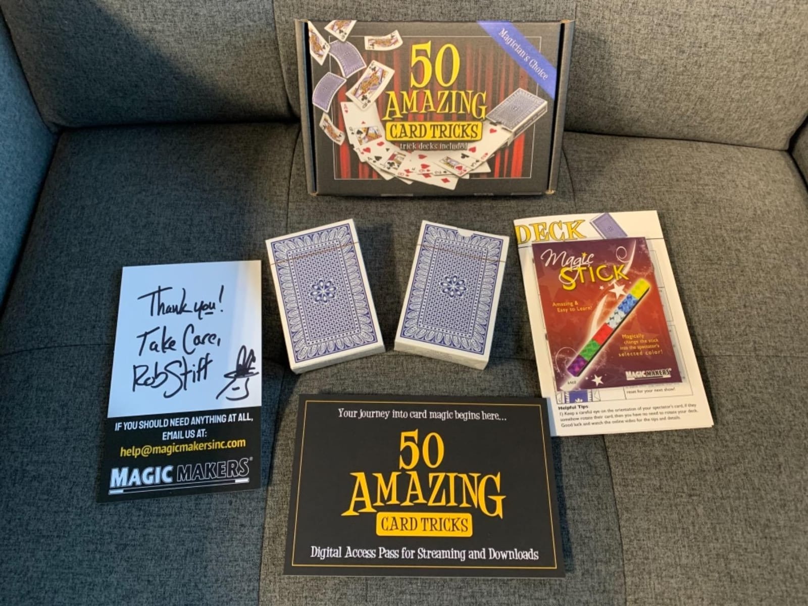 50 Amazing Card Tricks Kit for All Ages With Trick Decks Included | 2 trick decks included, 50+ card tricks, video course streams to phone or tablet, no skill needed customer photo 1