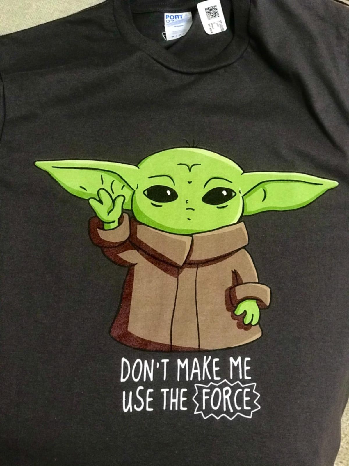 Star Wars The Mandalorian Grogu Don't Make Me Use The Force T-Shirt customer photo 1