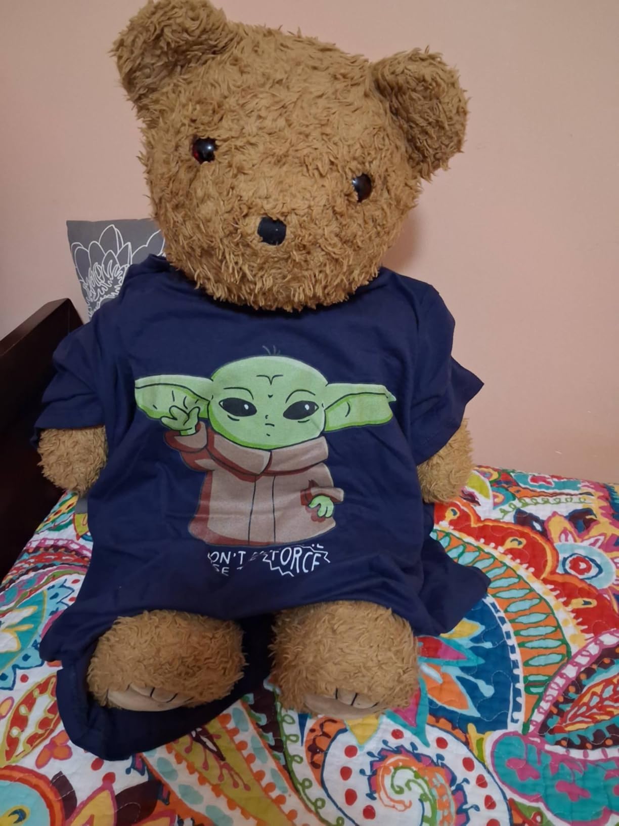 Star Wars The Mandalorian Grogu Don't Make Me Use The Force T-Shirt customer photo 2