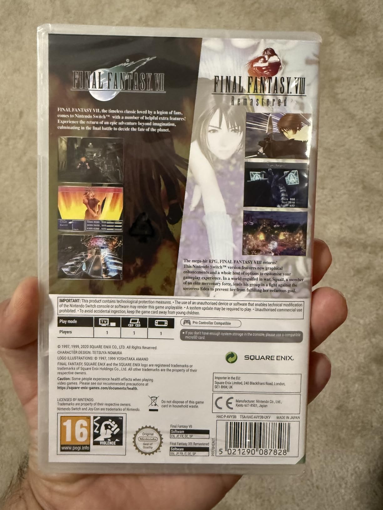 Final Fantasy VII and Final Fantasy VIII Remastered - Twin Pack (Nintendo Switch) customer photo 1