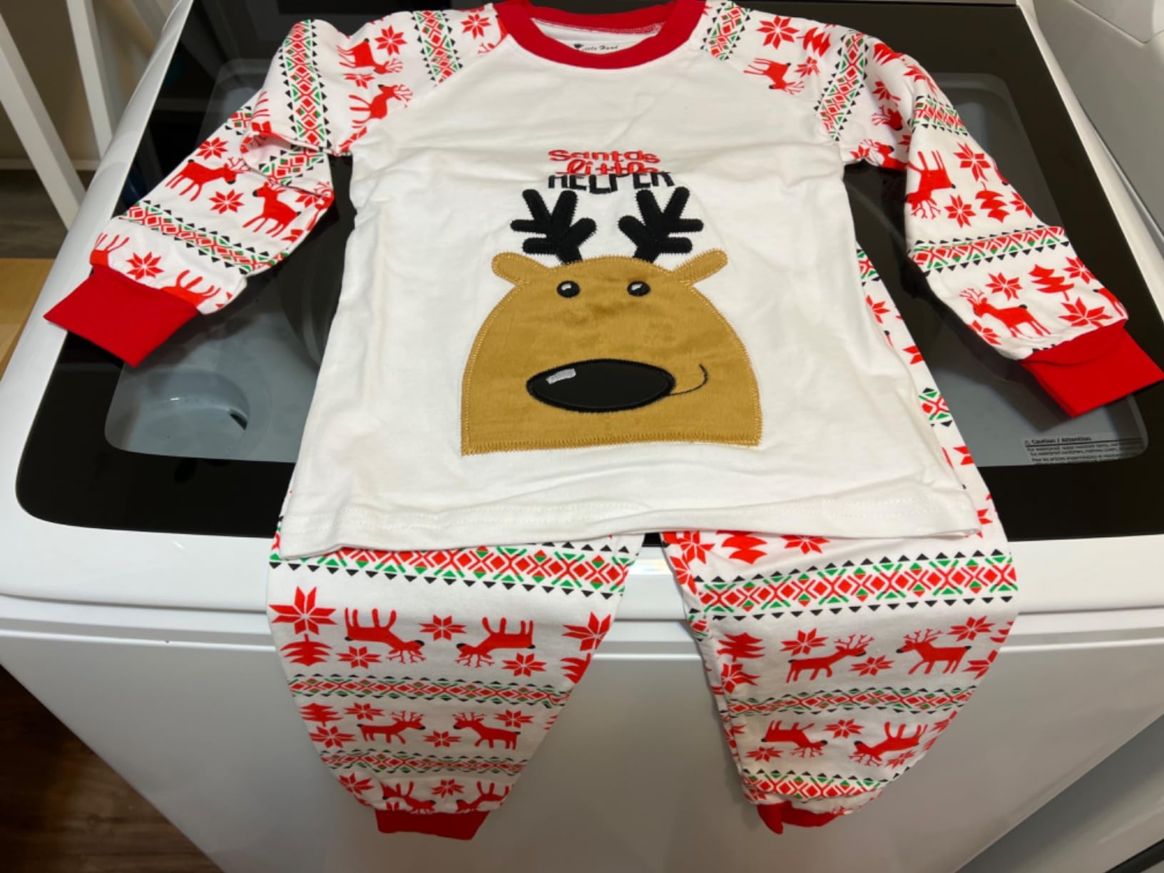 CM-Kid Little Boys Girls Christmas Pajamas Sets Reindeer Santa Claus 100% Cotton 2 Piece Toddler Clothes Kids Pjs Sleepwear customer photo 1