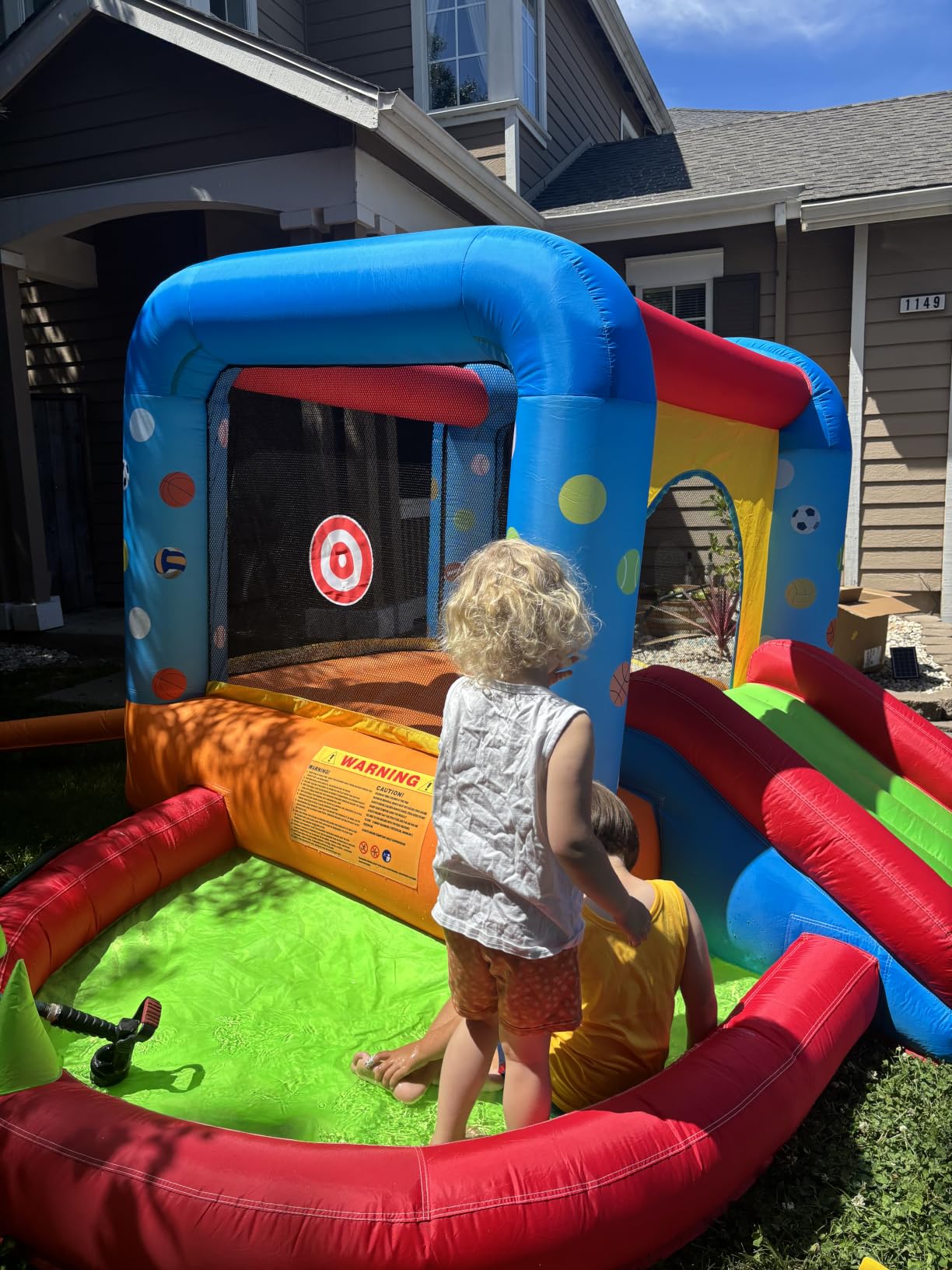 Step4Fun Inflatable Bounce House, Kids Castle Slide Bouncer for Children Jumping Outdoor and Indoor Party, Baby Backyard Water Jumper Toy with Blower, Ball Pit Pool, Ideal Gifts(112 x 98 x 65”) customer photo 1